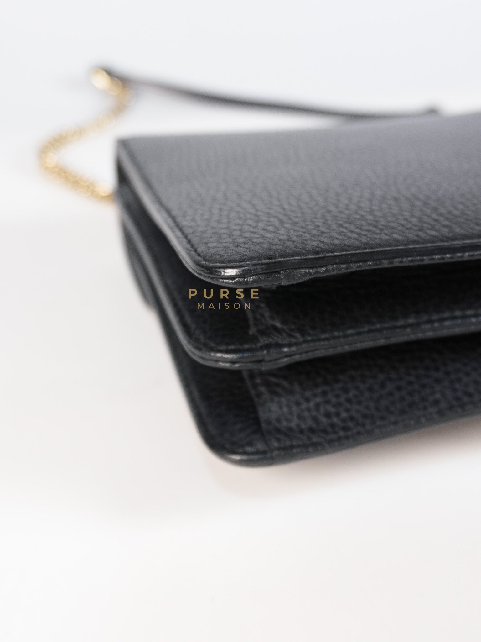 Interlocking G Small Chain Shoulder Bag in Black & Gold Hardware | Purse Maison Luxury Bags Shop