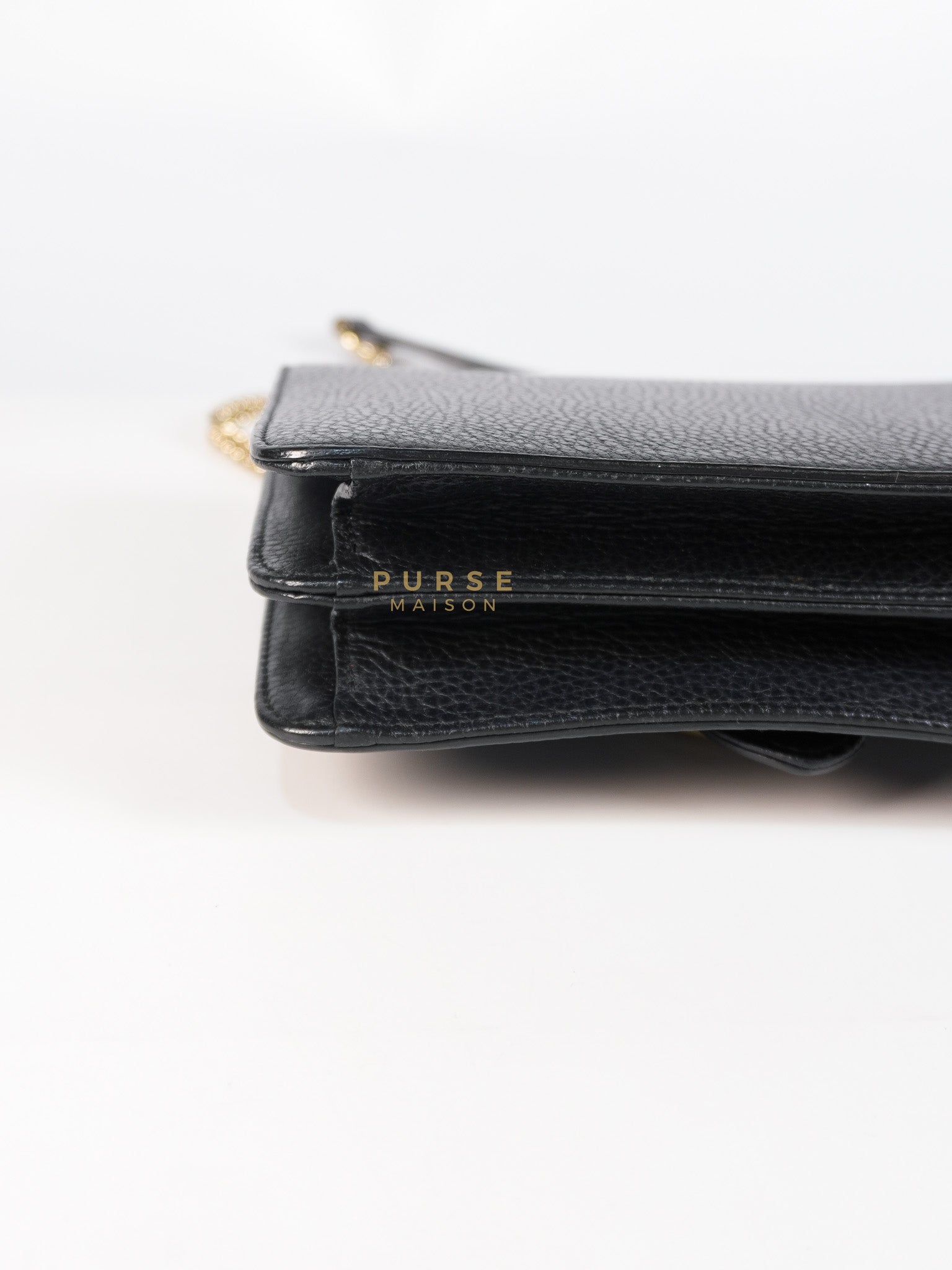 Interlocking G Small Chain Shoulder Bag in Black & Gold Hardware | Purse Maison Luxury Bags Shop