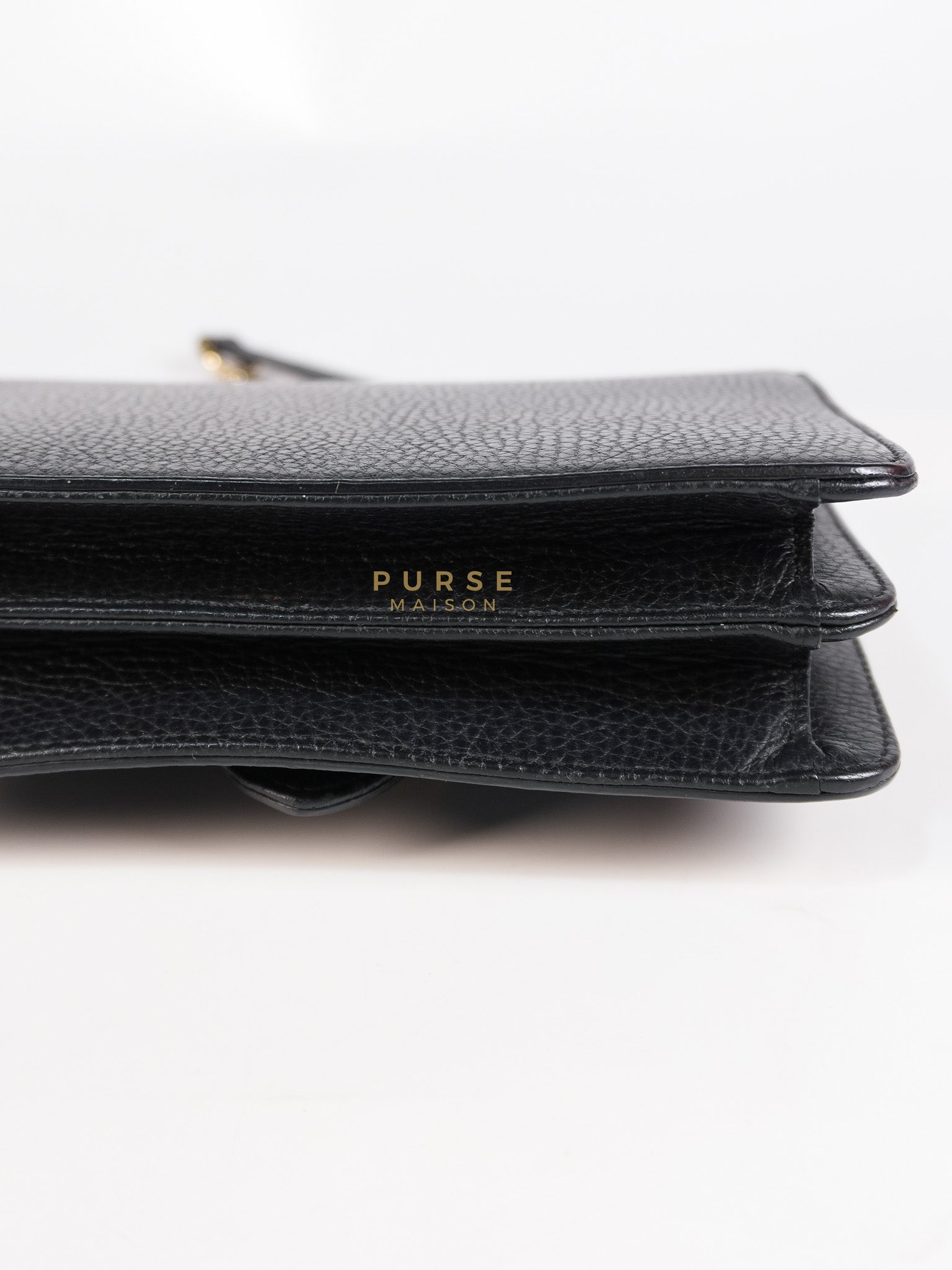 Interlocking G Small Chain Shoulder Bag in Black & Gold Hardware | Purse Maison Luxury Bags Shop