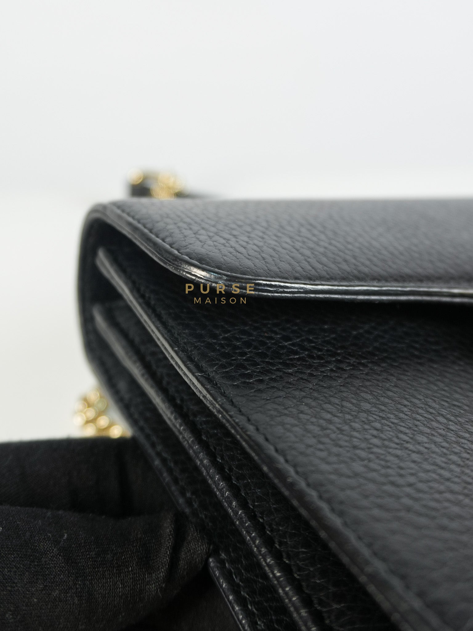 Interlocking G Small Chain Shoulder Bag in Black & Gold Hardware | Purse Maison Luxury Bags Shop