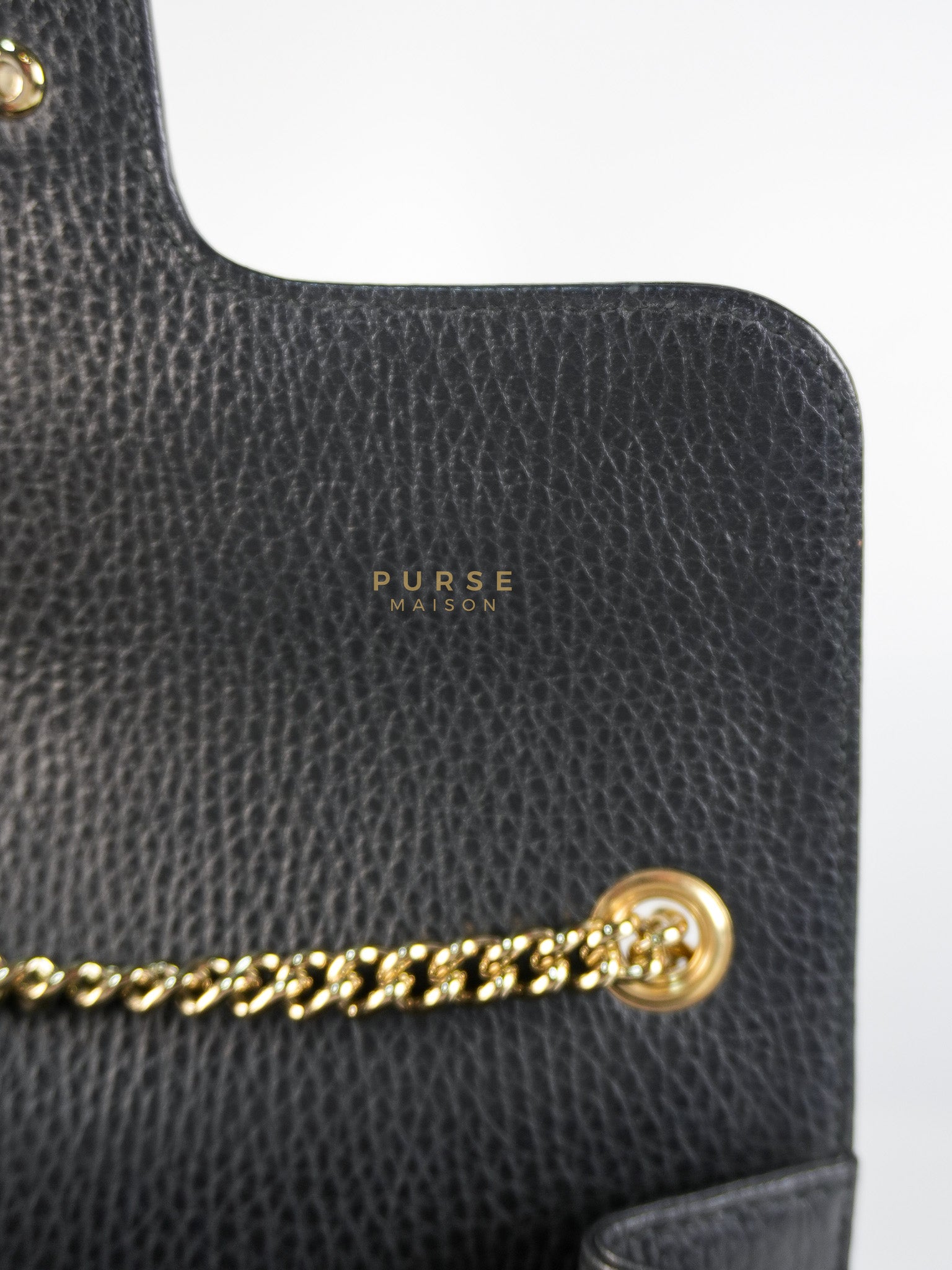 Interlocking G Small Chain Shoulder Bag in Black & Gold Hardware | Purse Maison Luxury Bags Shop