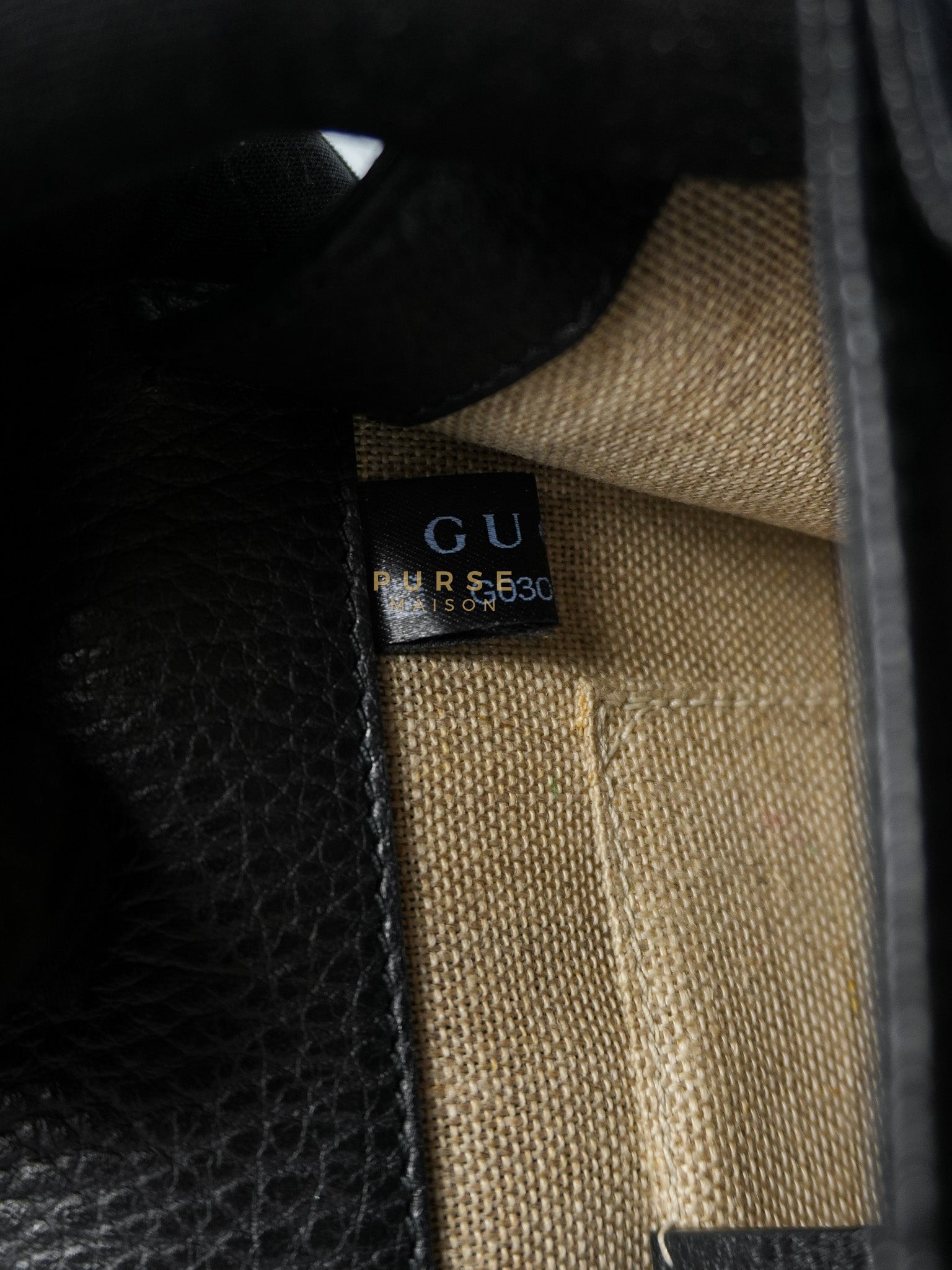 Interlocking G Small Chain Shoulder Bag in Black & Gold Hardware | Purse Maison Luxury Bags Shop