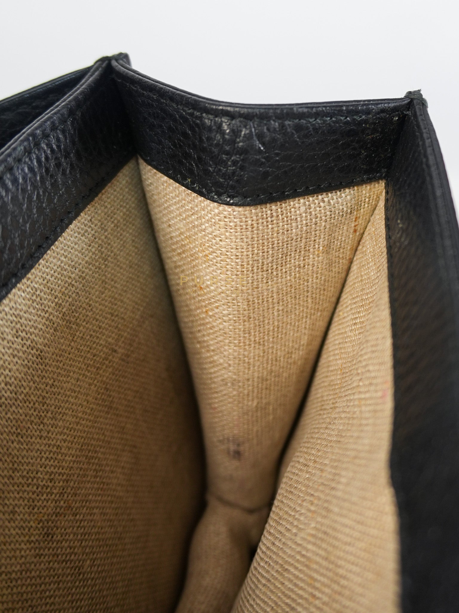 Interlocking G Small Chain Shoulder Bag in Black & Gold Hardware | Purse Maison Luxury Bags Shop