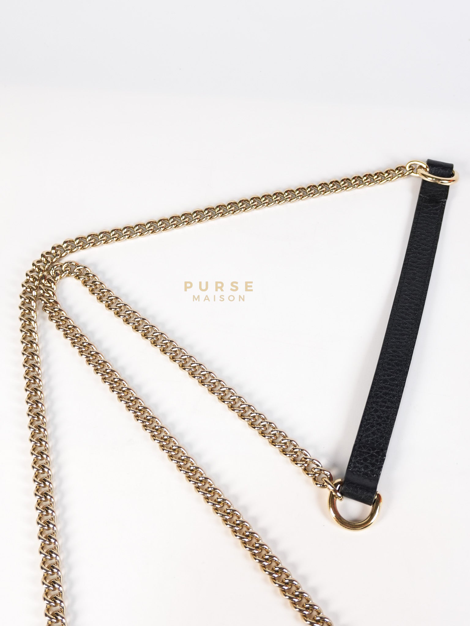 Interlocking G Small Chain Shoulder Bag in Black & Gold Hardware | Purse Maison Luxury Bags Shop