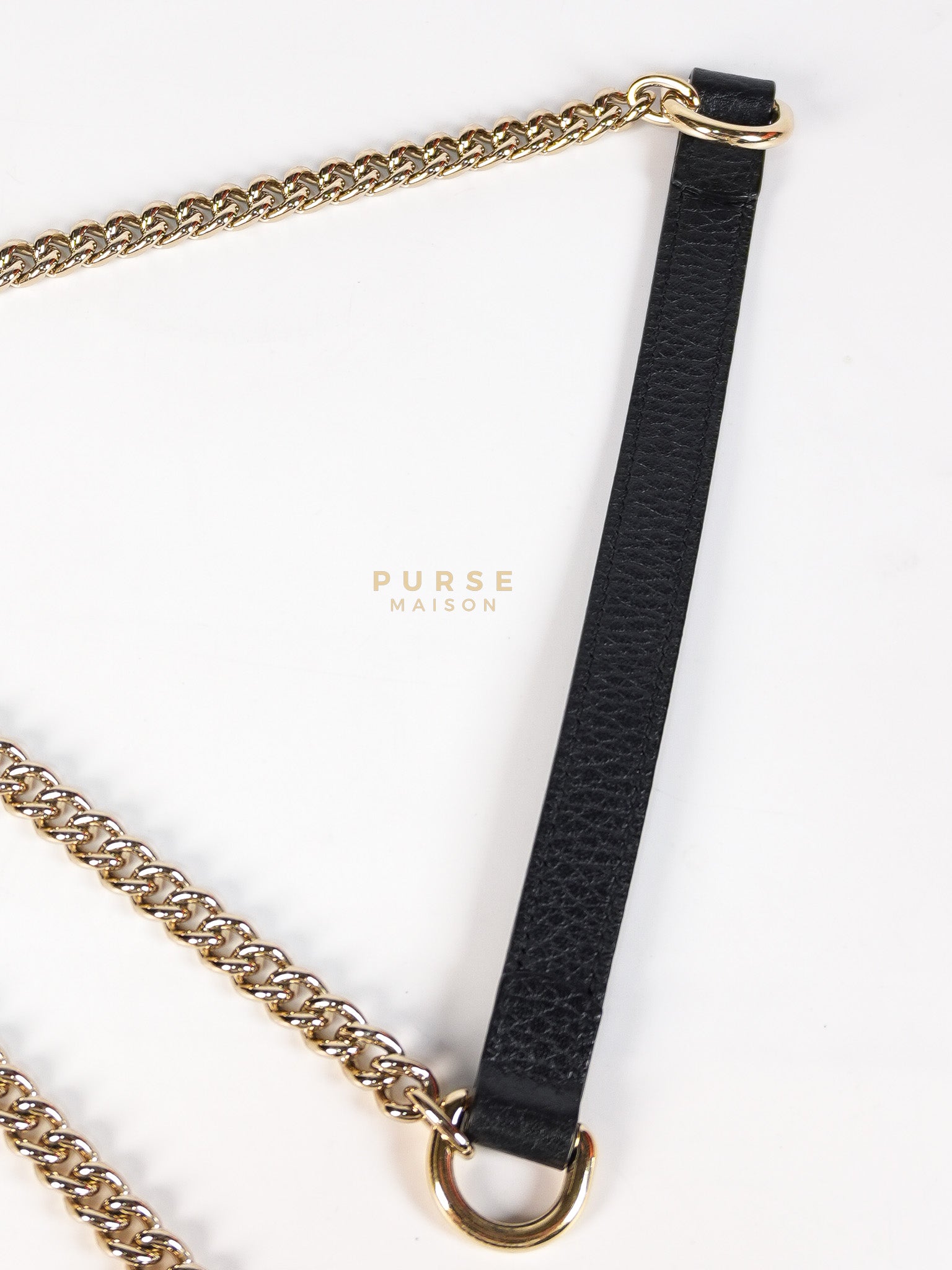 Interlocking G Small Chain Shoulder Bag in Black & Gold Hardware | Purse Maison Luxury Bags Shop