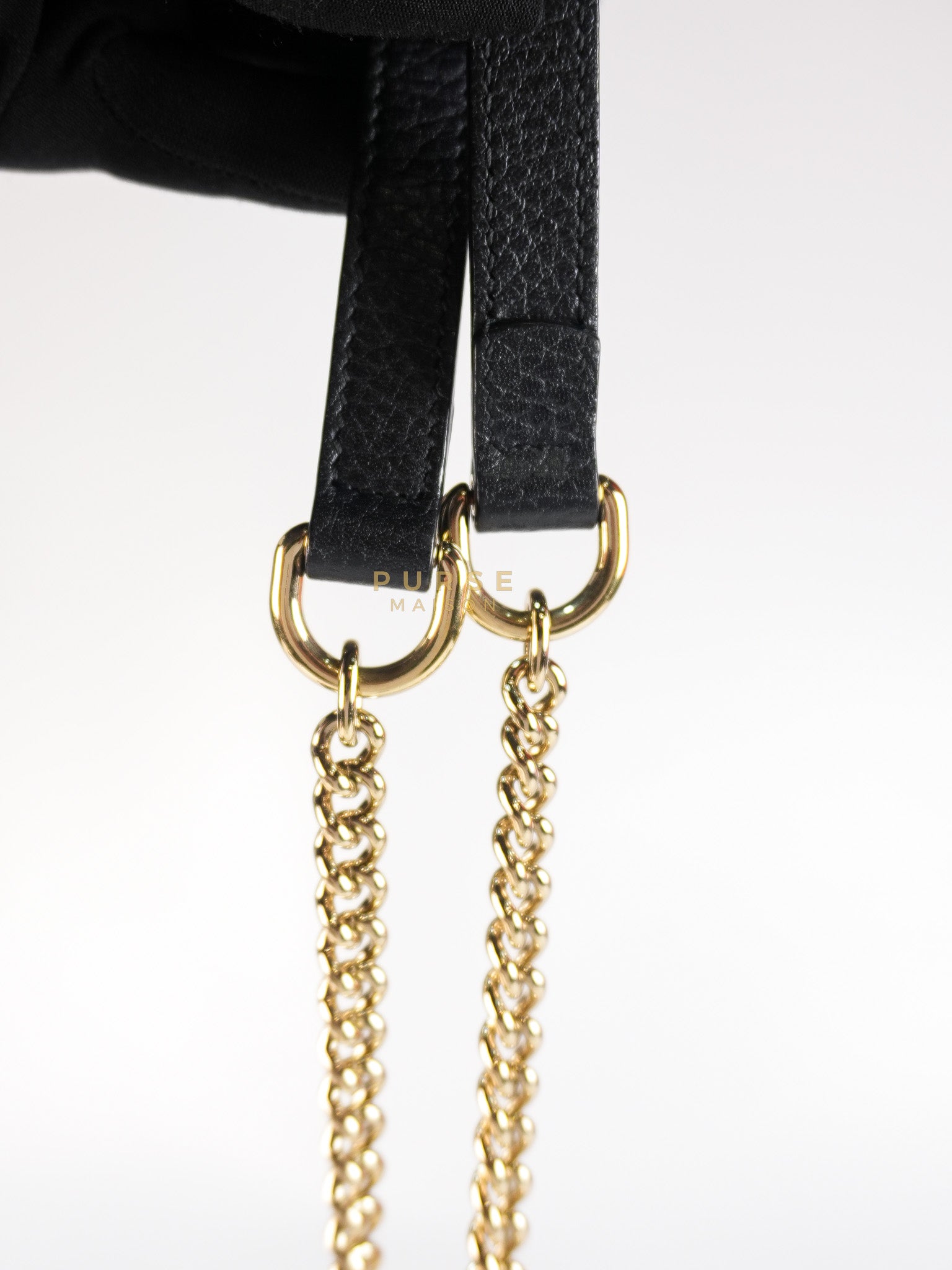 Interlocking G Small Chain Shoulder Bag in Black & Gold Hardware | Purse Maison Luxury Bags Shop
