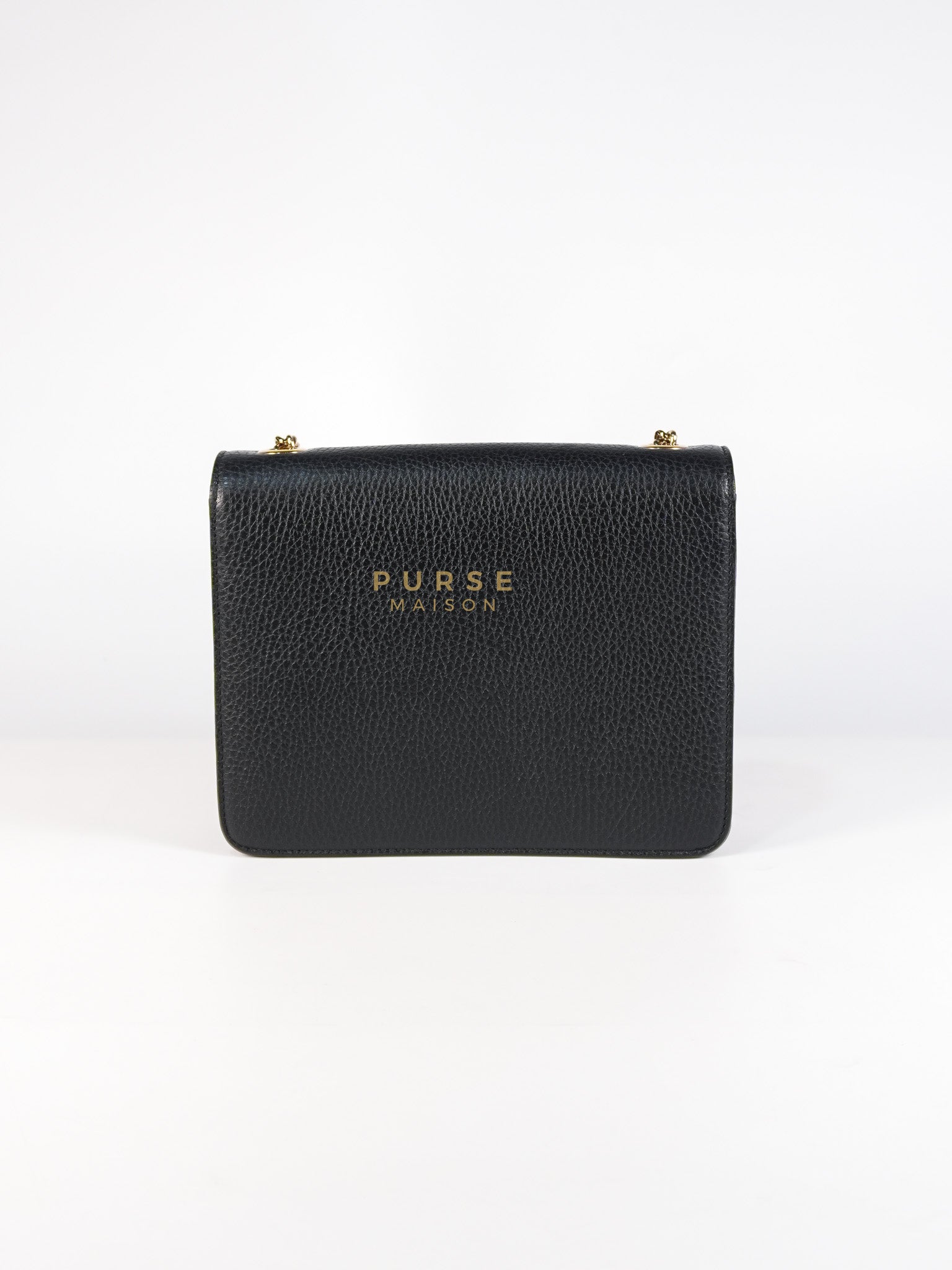 Interlocking G Small Chain Shoulder Bag in Black & Gold Hardware | Purse Maison Luxury Bags Shop
