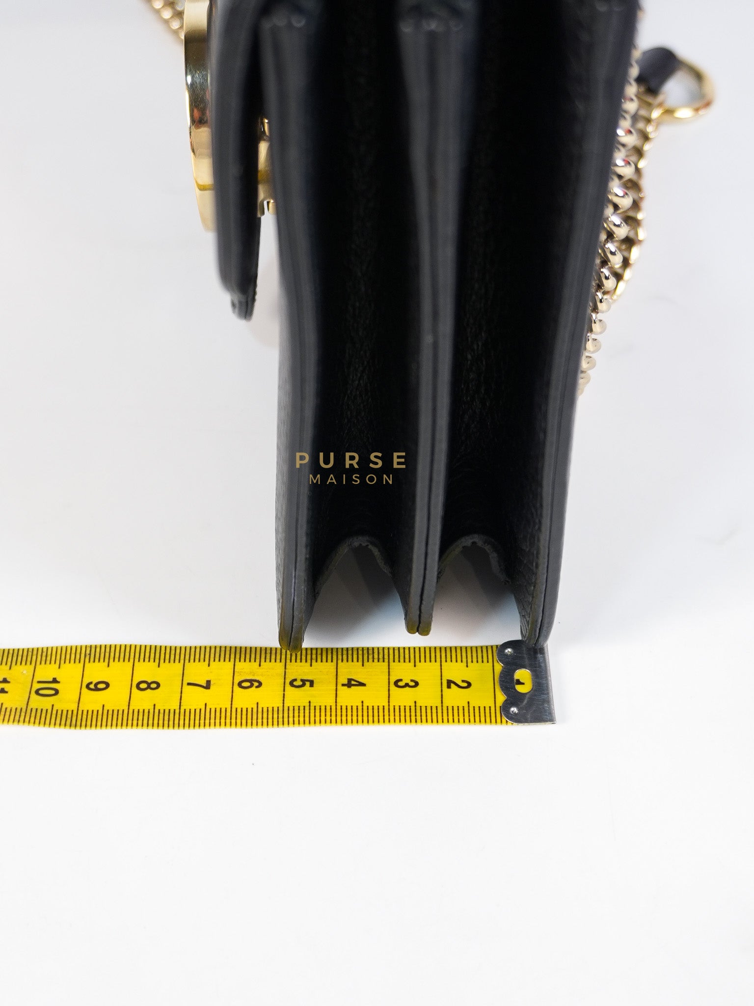 Interlocking G Small Chain Shoulder Bag in Black & Gold Hardware | Purse Maison Luxury Bags Shop