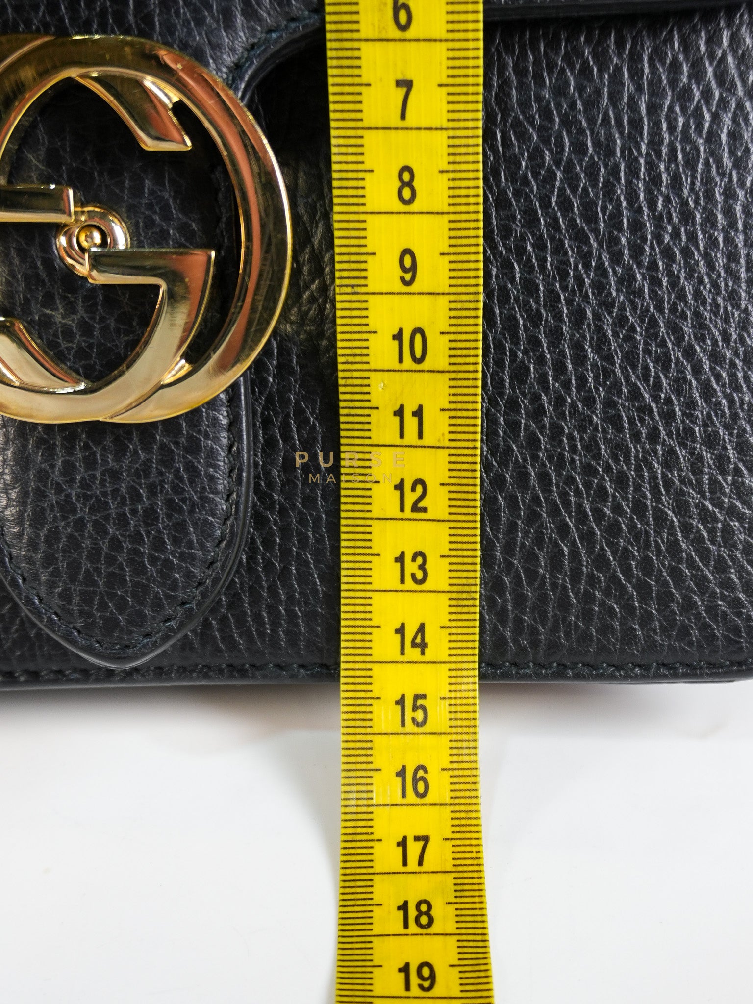 Interlocking G Small Chain Shoulder Bag in Black & Gold Hardware | Purse Maison Luxury Bags Shop