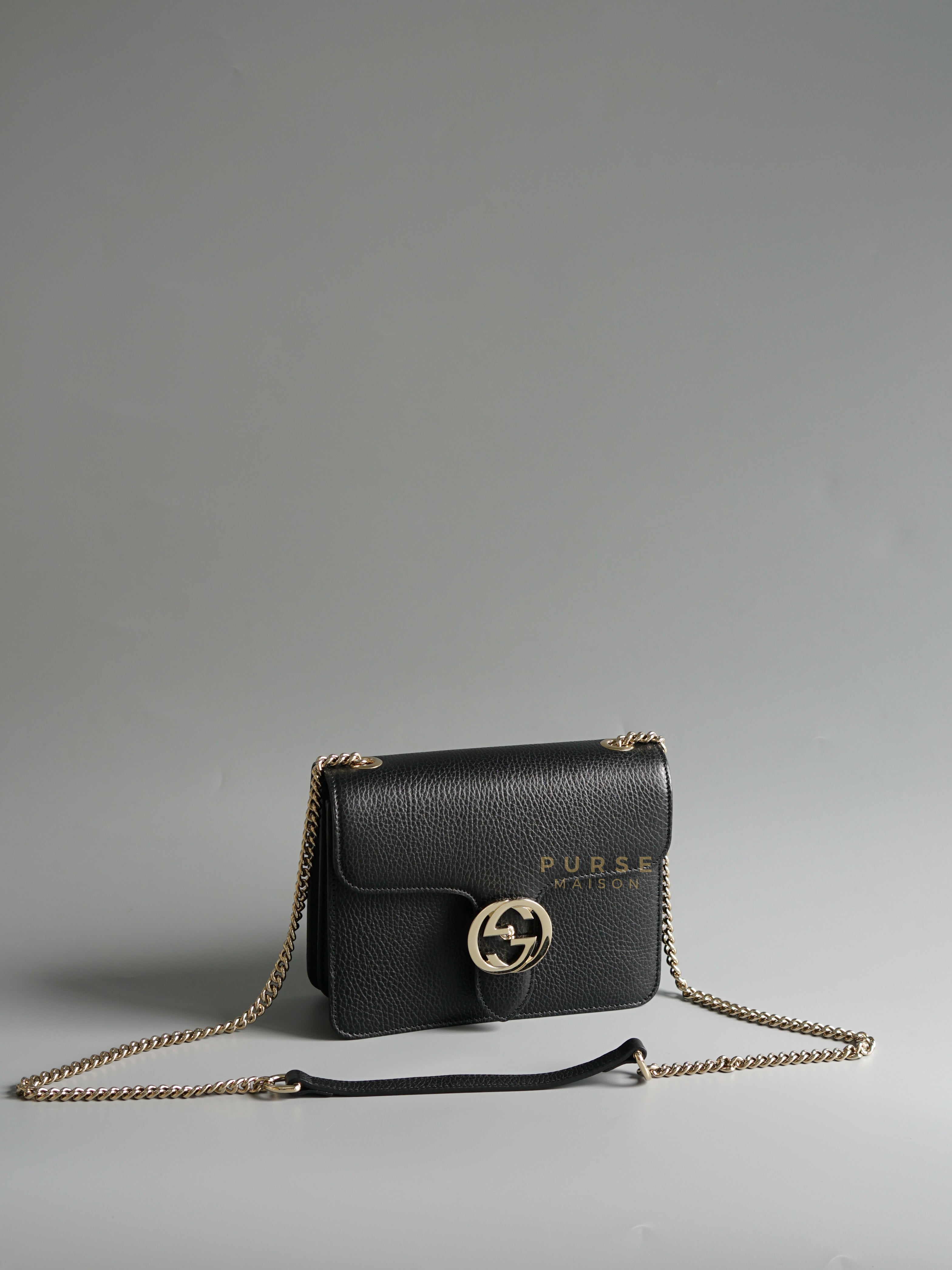 Interlocking GG in Black Calfskin Bag | Purse Maison Luxury Bags Shop