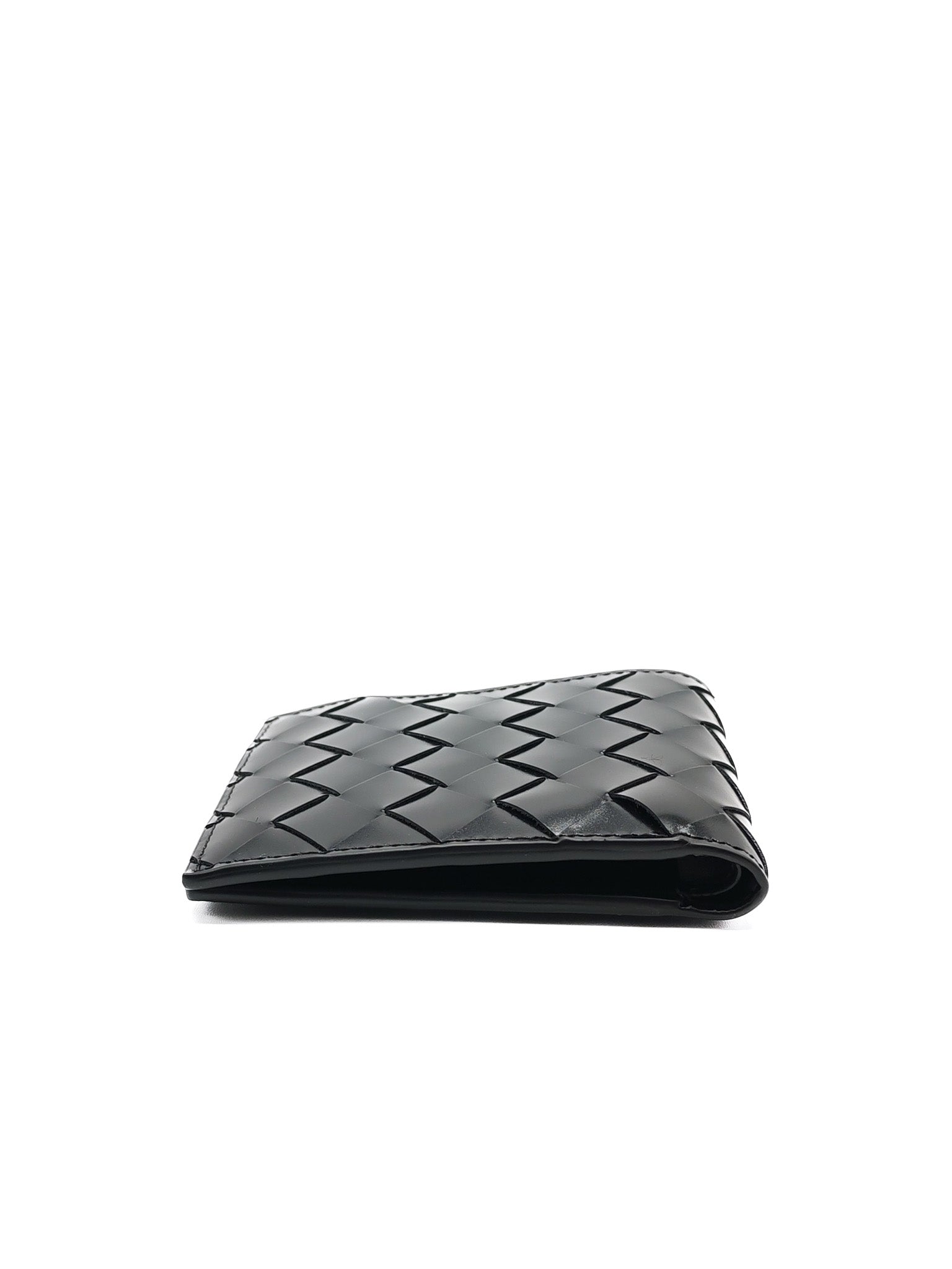 Intrecciato Bi-fold Wallet Black | Purse Maison Luxury Bags Shop