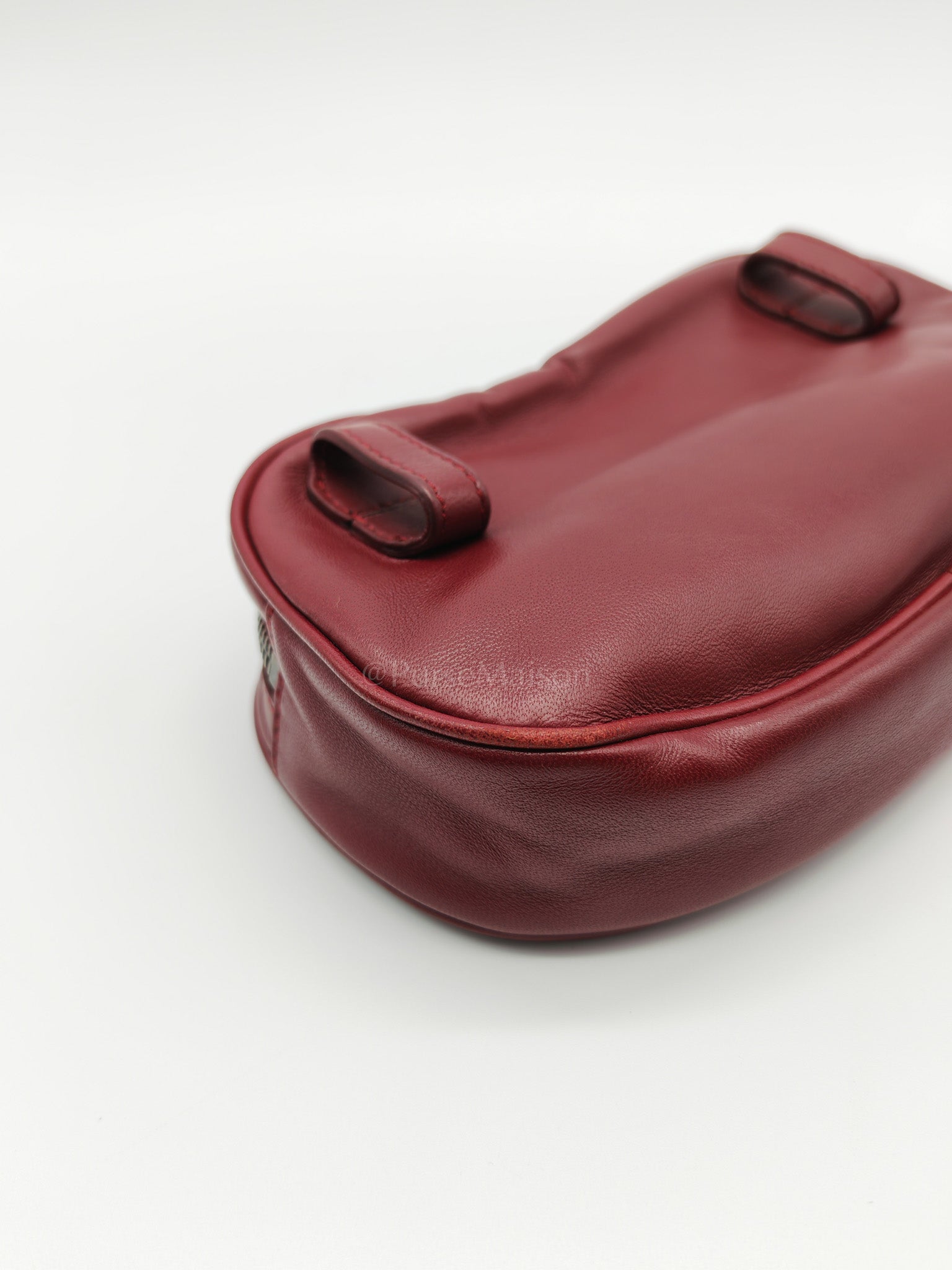 Intrecciato Burgundy Nappa Leather Belt Bag | Purse Maison Luxury Bags Shop