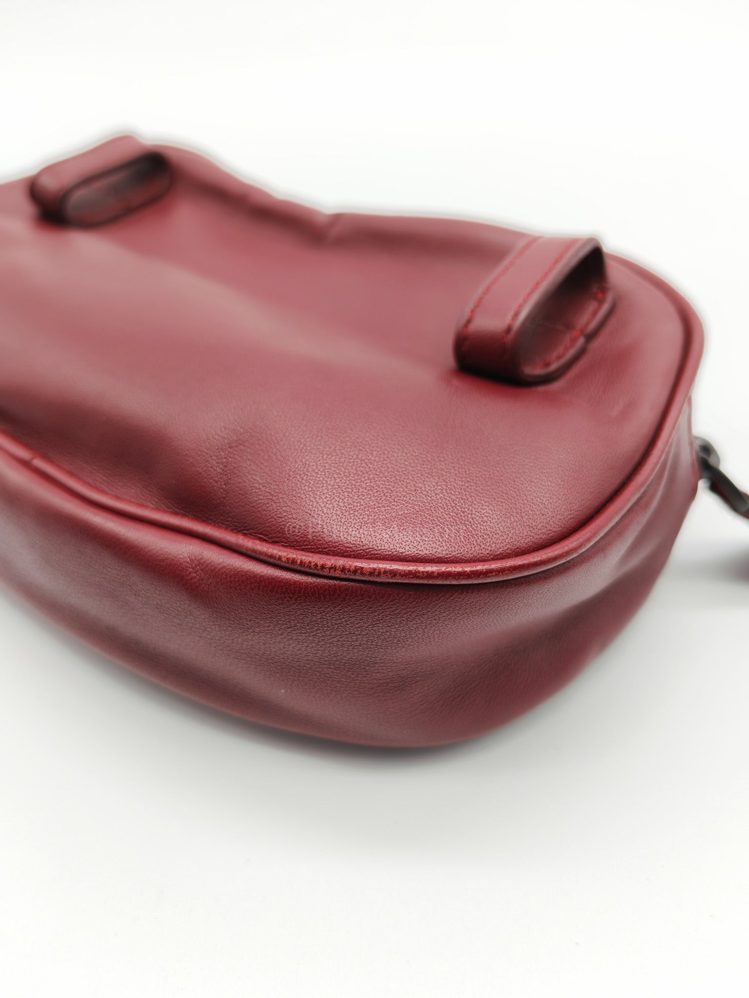 Intrecciato Burgundy Nappa Leather Belt Bag | Purse Maison Luxury Bags Shop