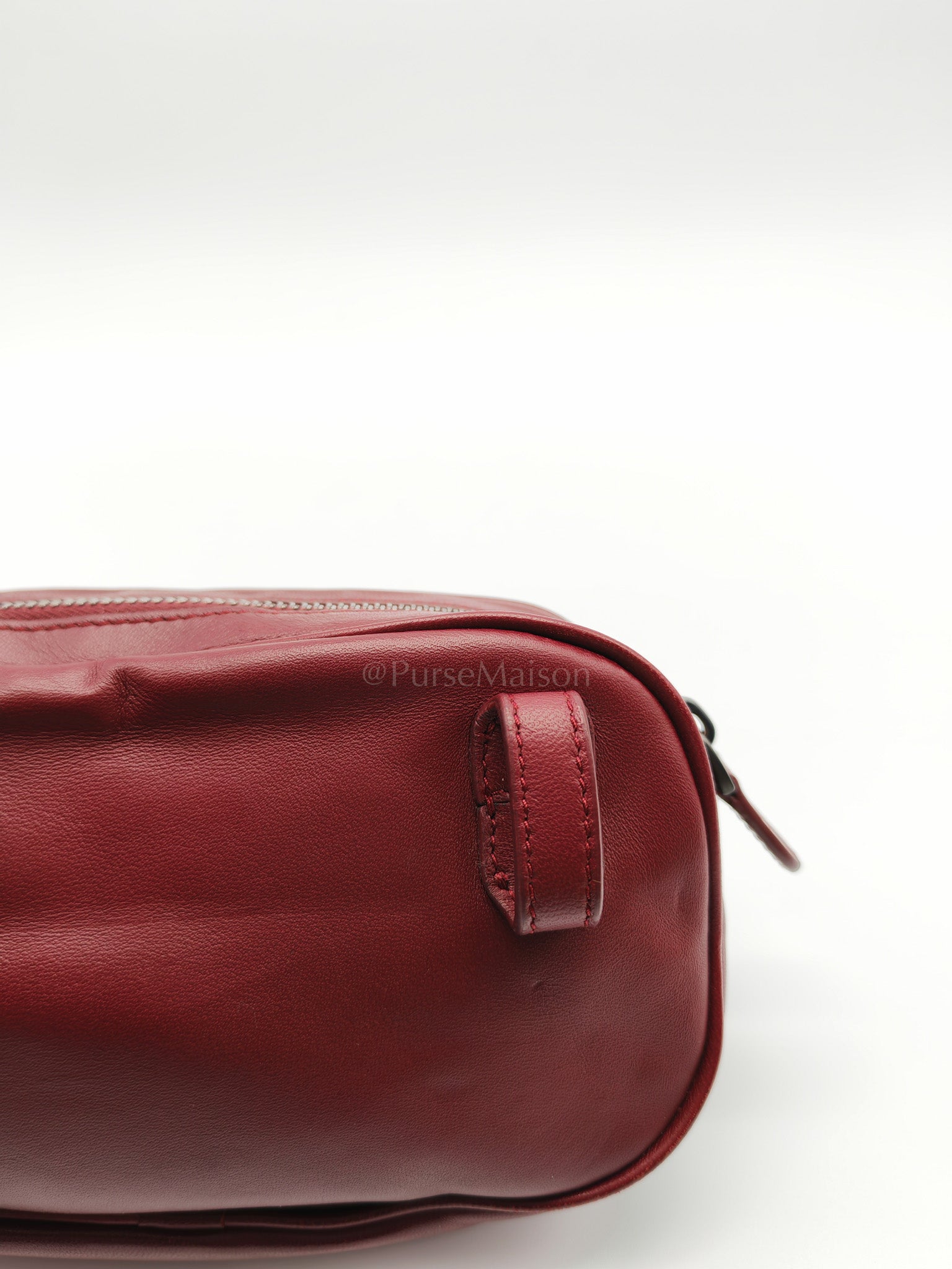 Intrecciato Burgundy Nappa Leather Belt Bag | Purse Maison Luxury Bags Shop