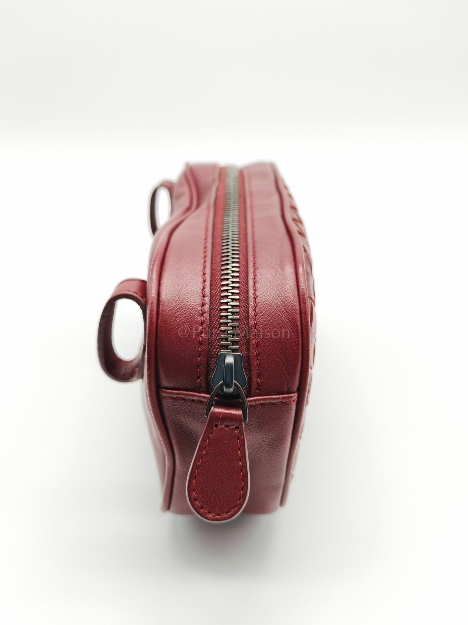 Intrecciato Burgundy Nappa Leather Belt Bag | Purse Maison Luxury Bags Shop