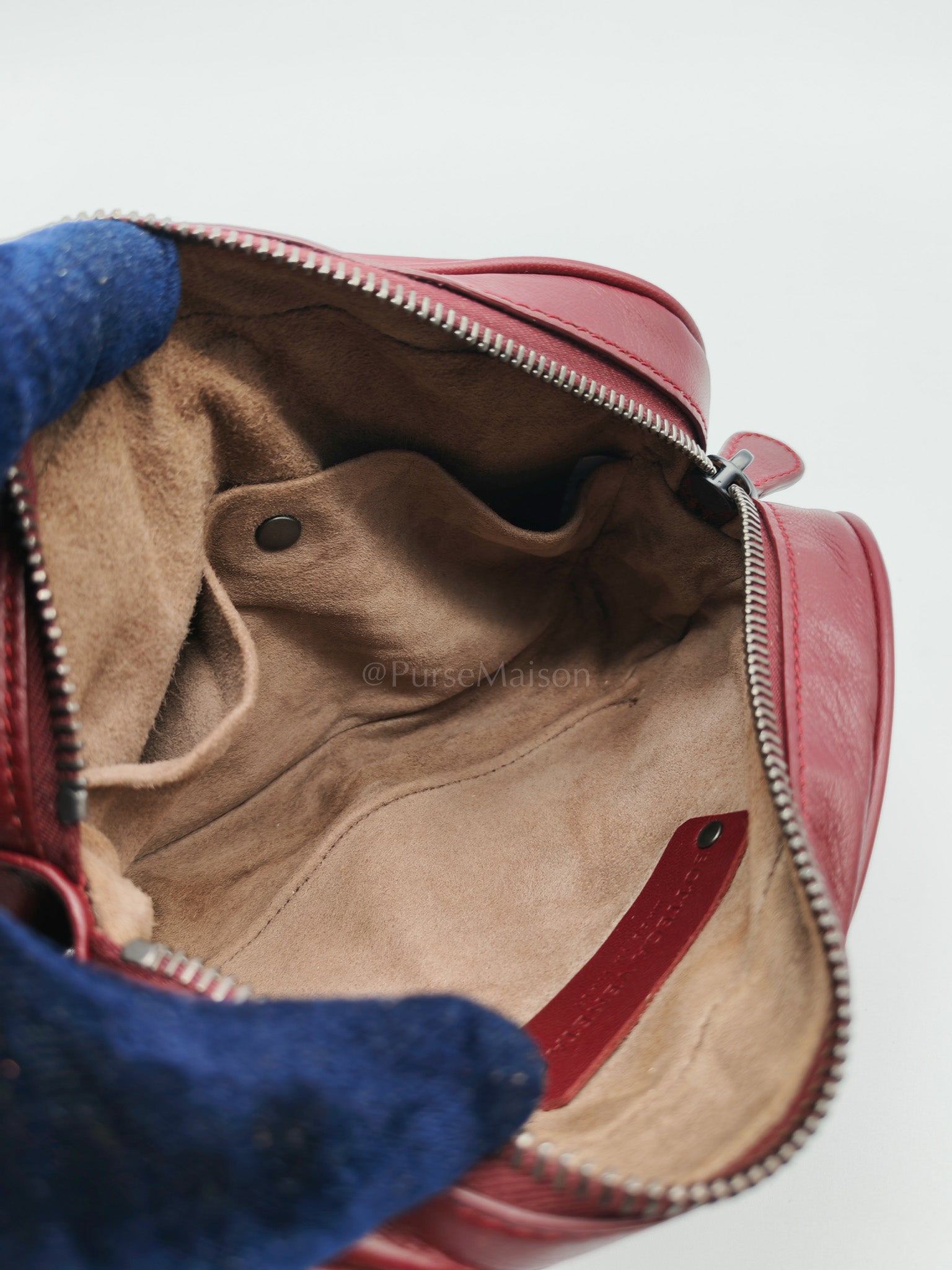 Intrecciato Burgundy Nappa Leather Belt Bag | Purse Maison Luxury Bags Shop