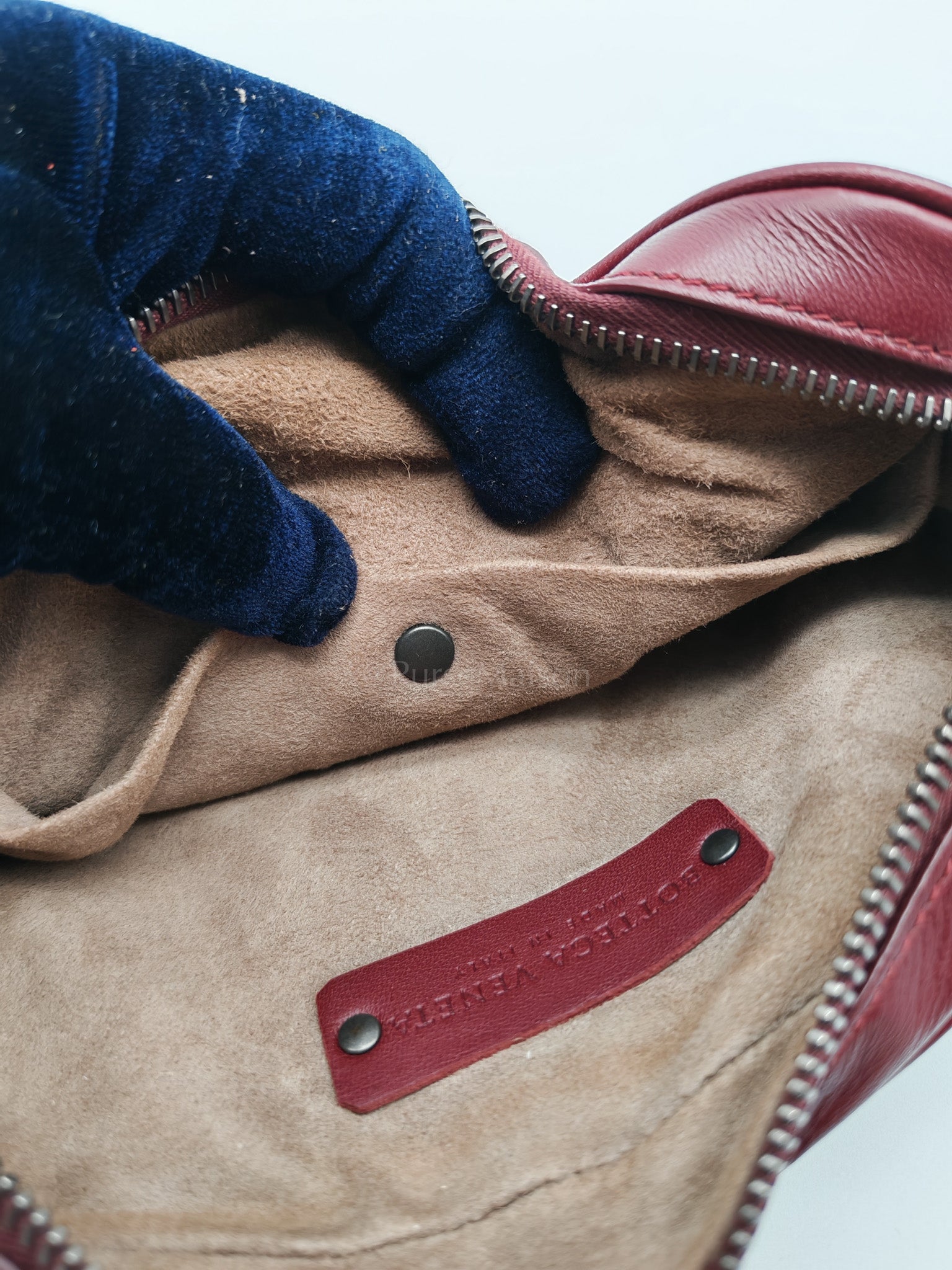 Intrecciato Burgundy Nappa Leather Belt Bag | Purse Maison Luxury Bags Shop