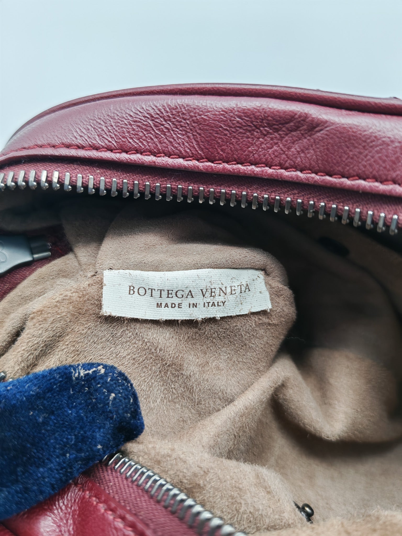 Intrecciato Burgundy Nappa Leather Belt Bag | Purse Maison Luxury Bags Shop