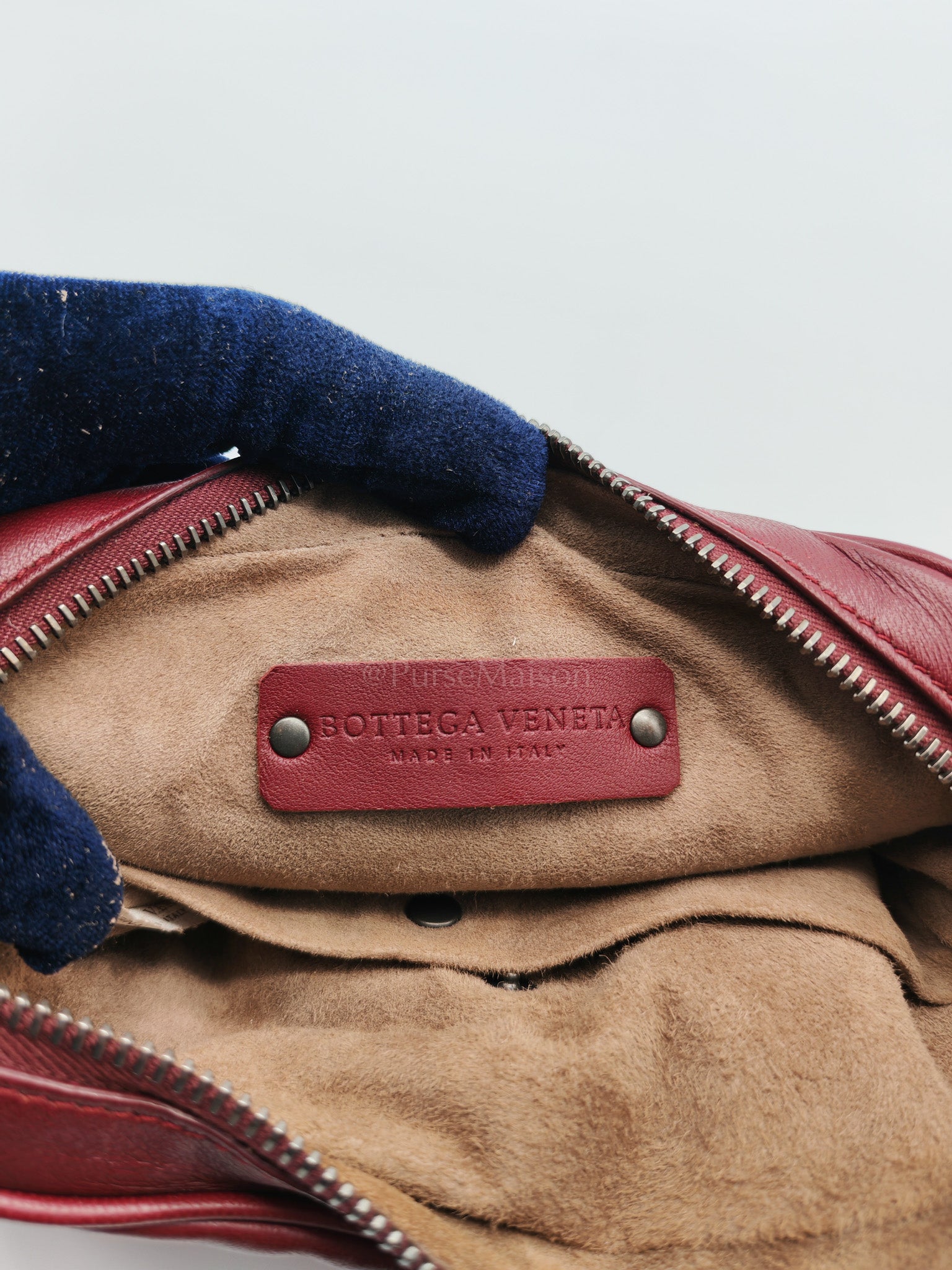 Intrecciato Burgundy Nappa Leather Belt Bag | Purse Maison Luxury Bags Shop