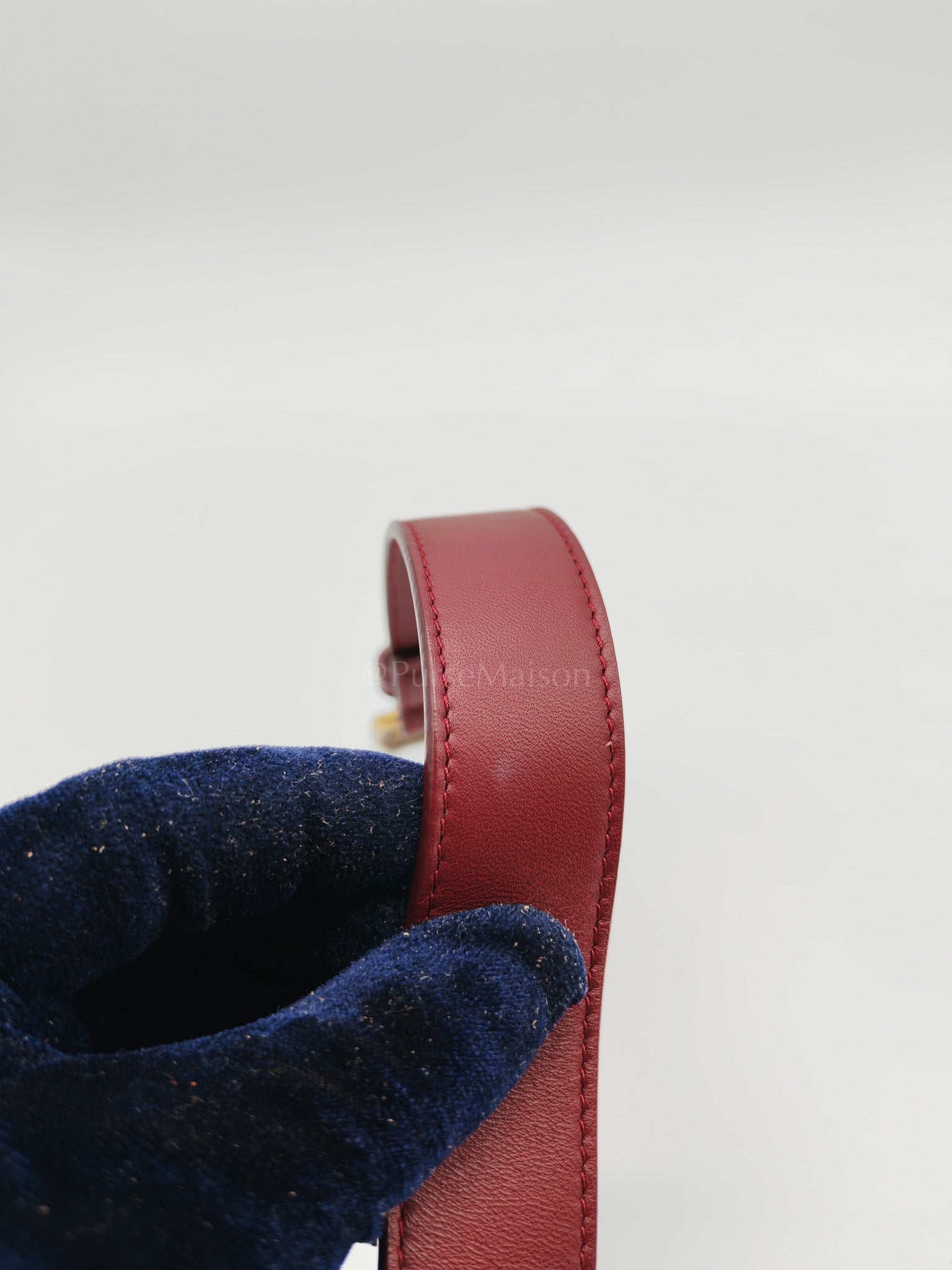 Intrecciato Burgundy Nappa Leather Belt Bag | Purse Maison Luxury Bags Shop