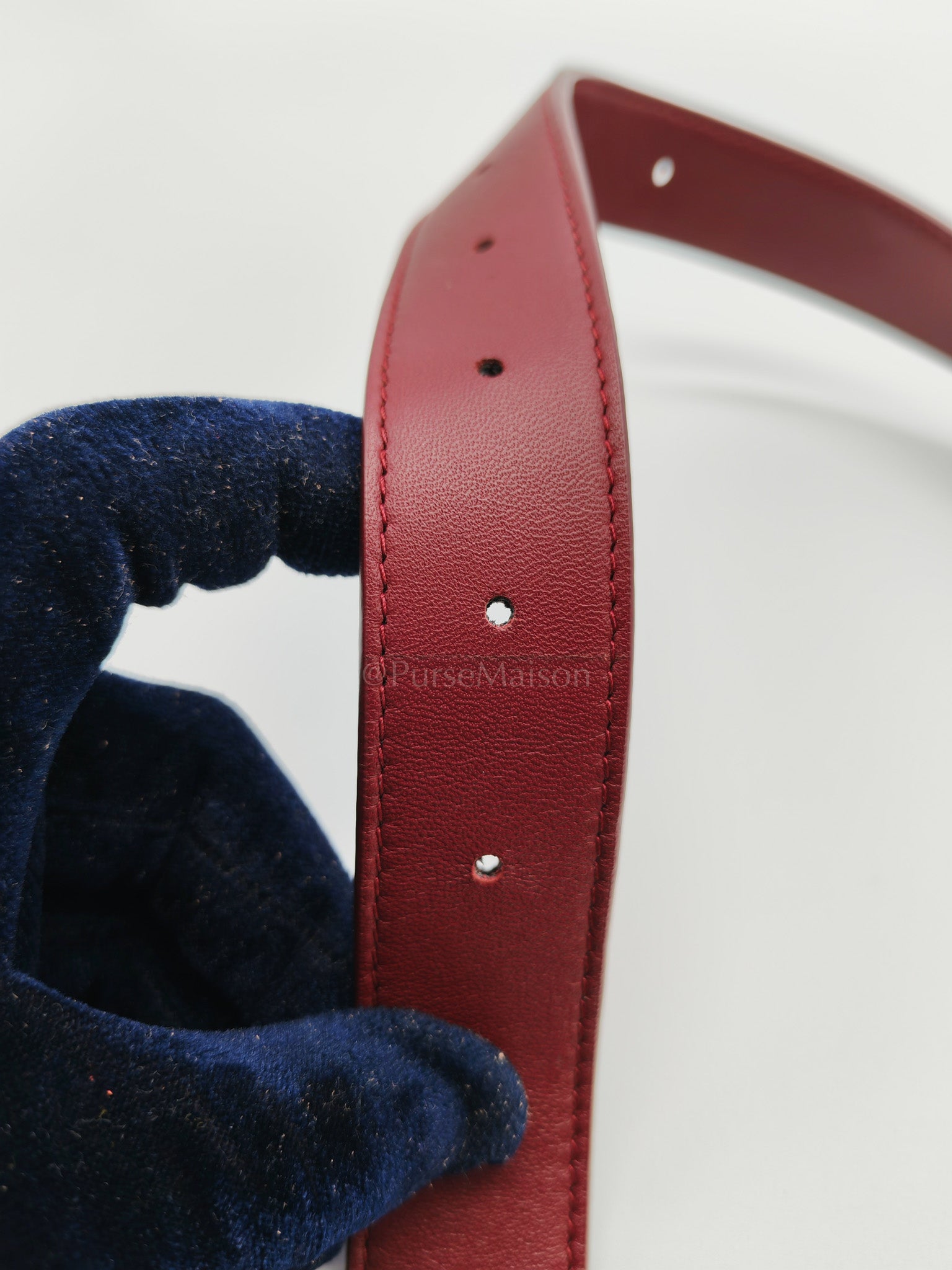 Intrecciato Burgundy Nappa Leather Belt Bag | Purse Maison Luxury Bags Shop