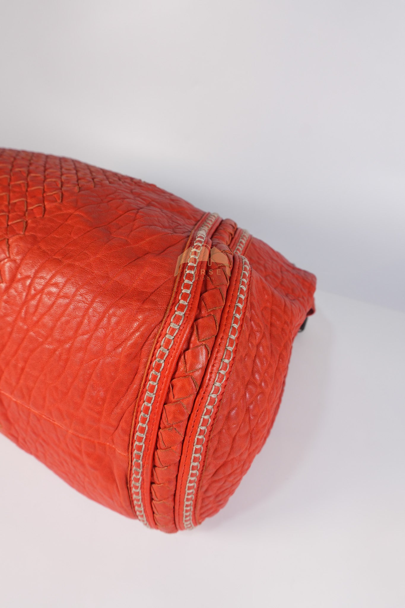 Intrecciato Hobo Tote Bag in Orange | Purse Maison Luxury Bags Shop