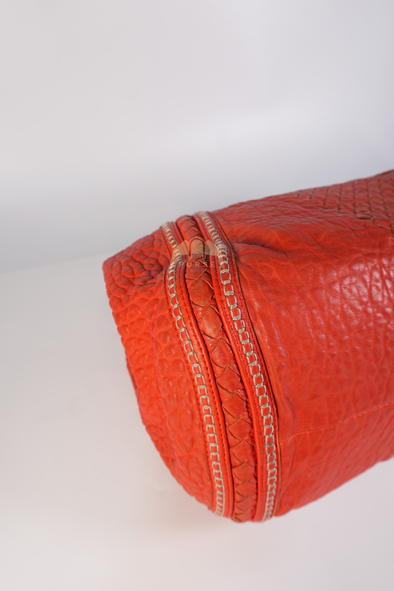 Intrecciato Hobo Tote Bag in Orange | Purse Maison Luxury Bags Shop