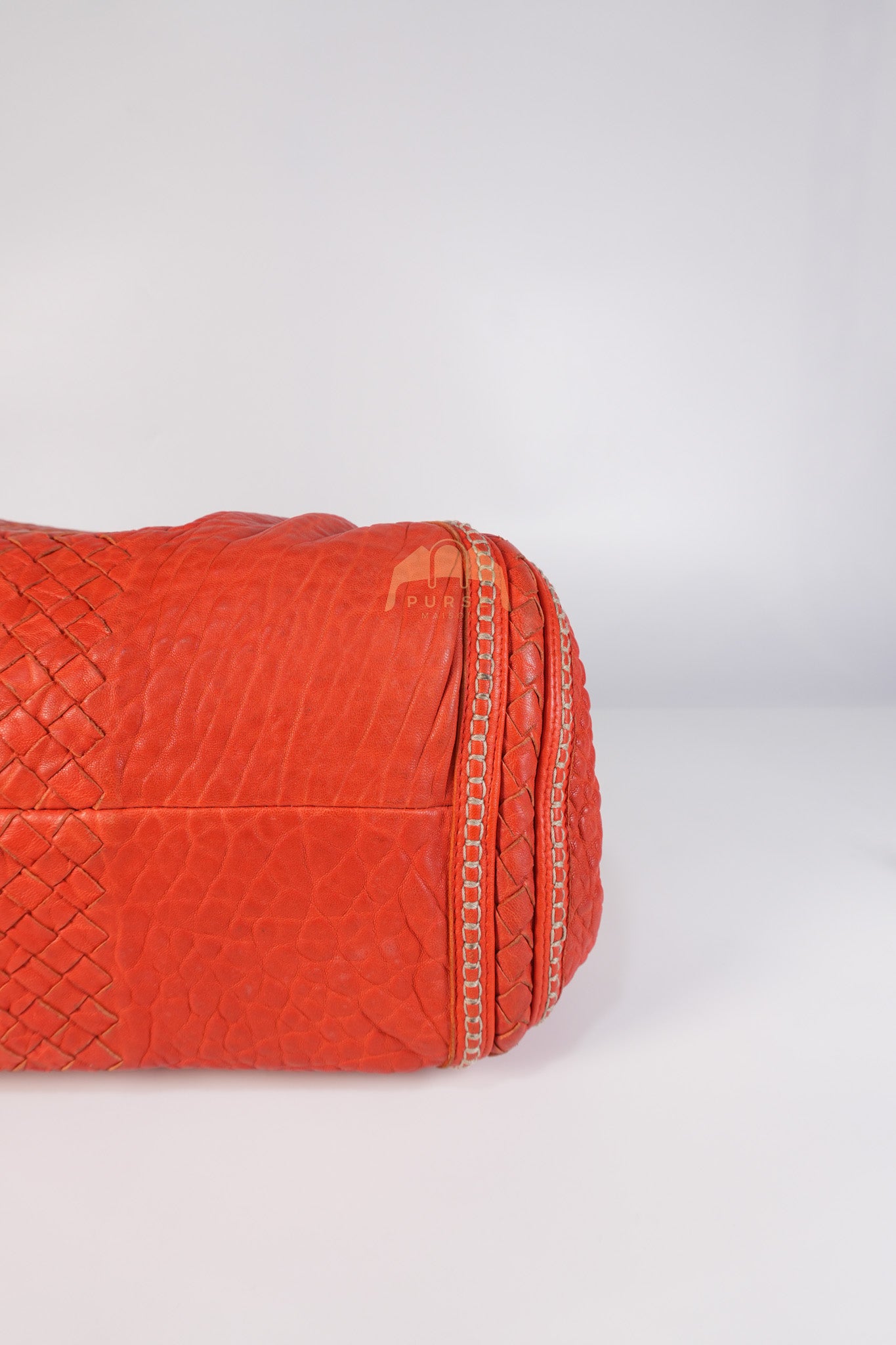 Intrecciato Hobo Tote Bag in Orange | Purse Maison Luxury Bags Shop