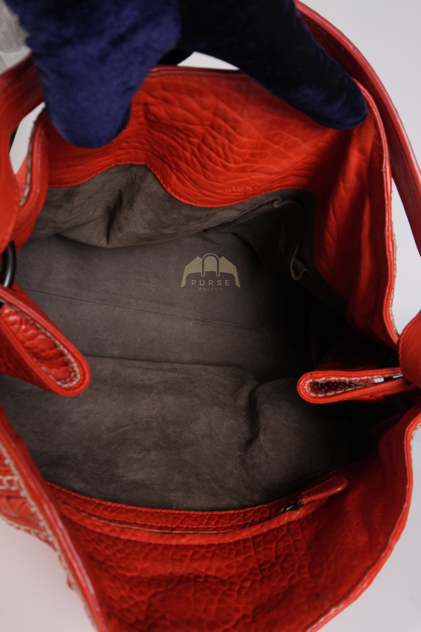 Intrecciato Hobo Tote Bag in Orange | Purse Maison Luxury Bags Shop