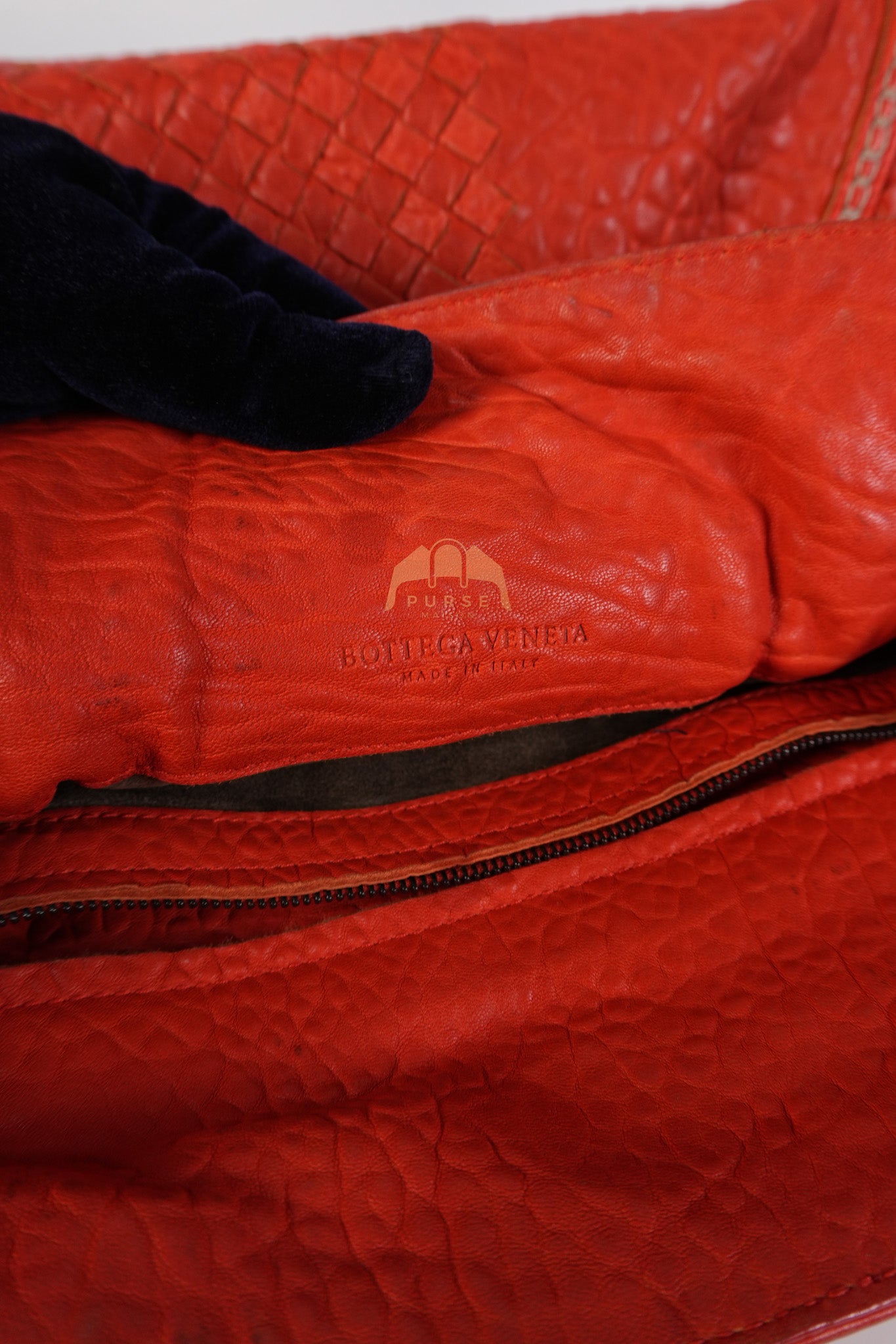 Intrecciato Hobo Tote Bag in Orange | Purse Maison Luxury Bags Shop