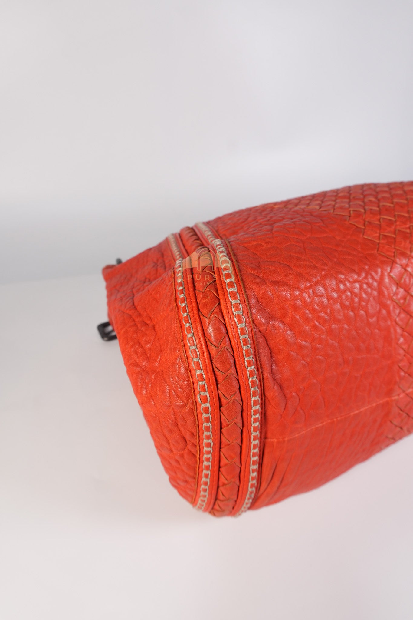 Intrecciato Hobo Tote Bag in Orange | Purse Maison Luxury Bags Shop