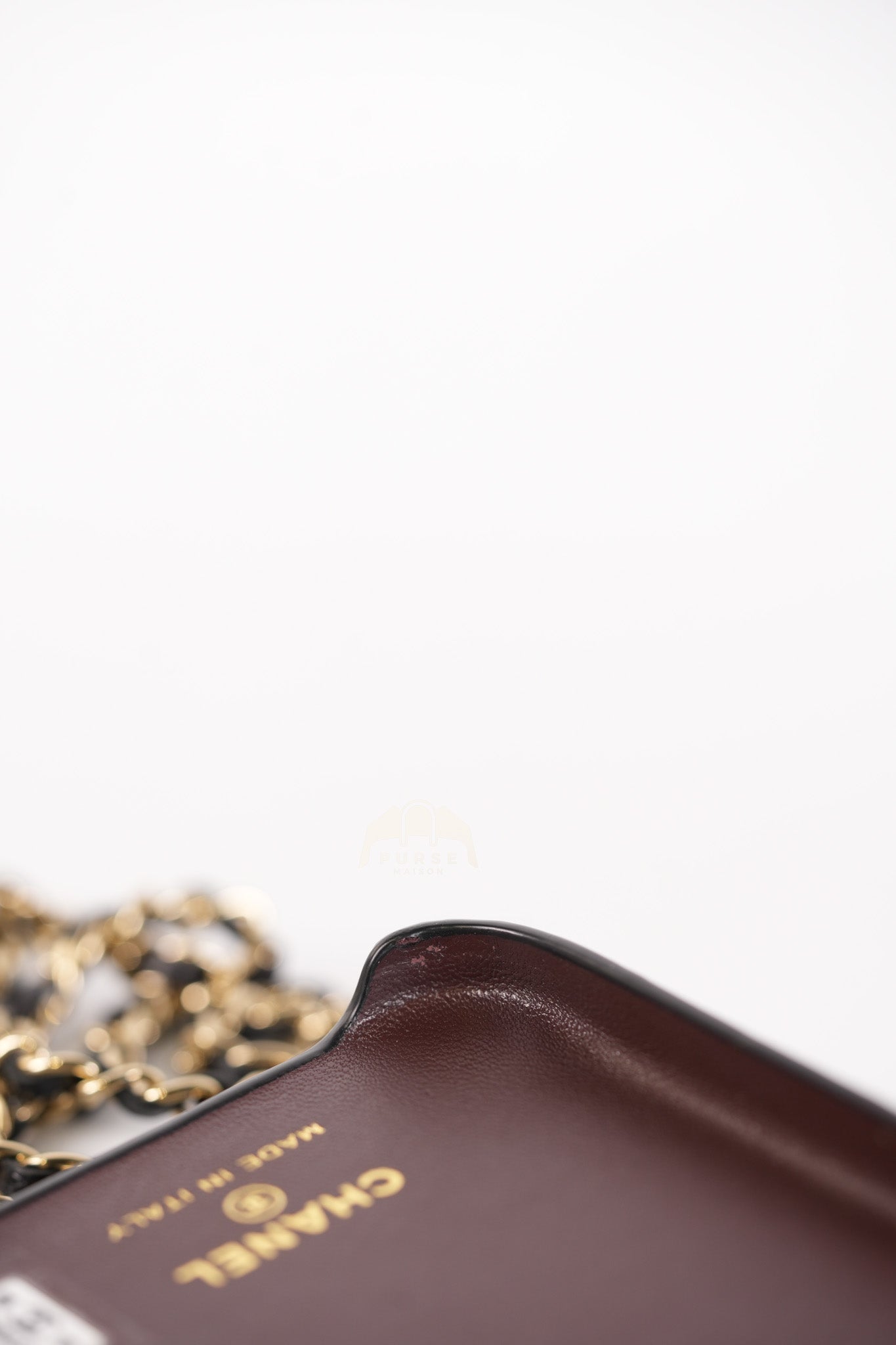 Iphone14 Pro Phone Case in Quilted Caviar Leather Chain Strap (Microchip) | Purse Maison Luxury Bags Shop