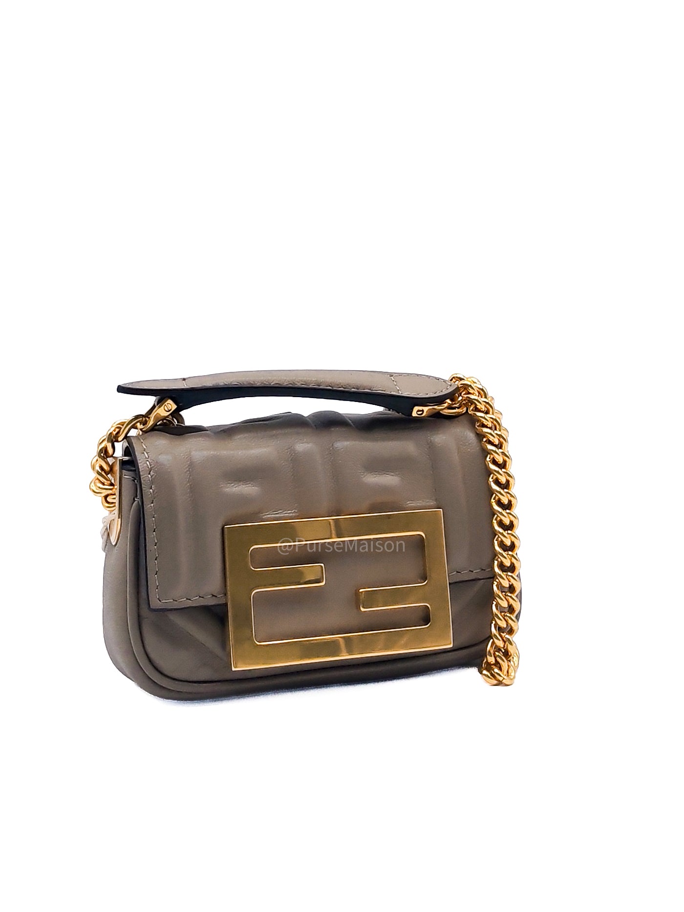 Fendi Nano Baguette Micro Bag in Zucca FF Leather