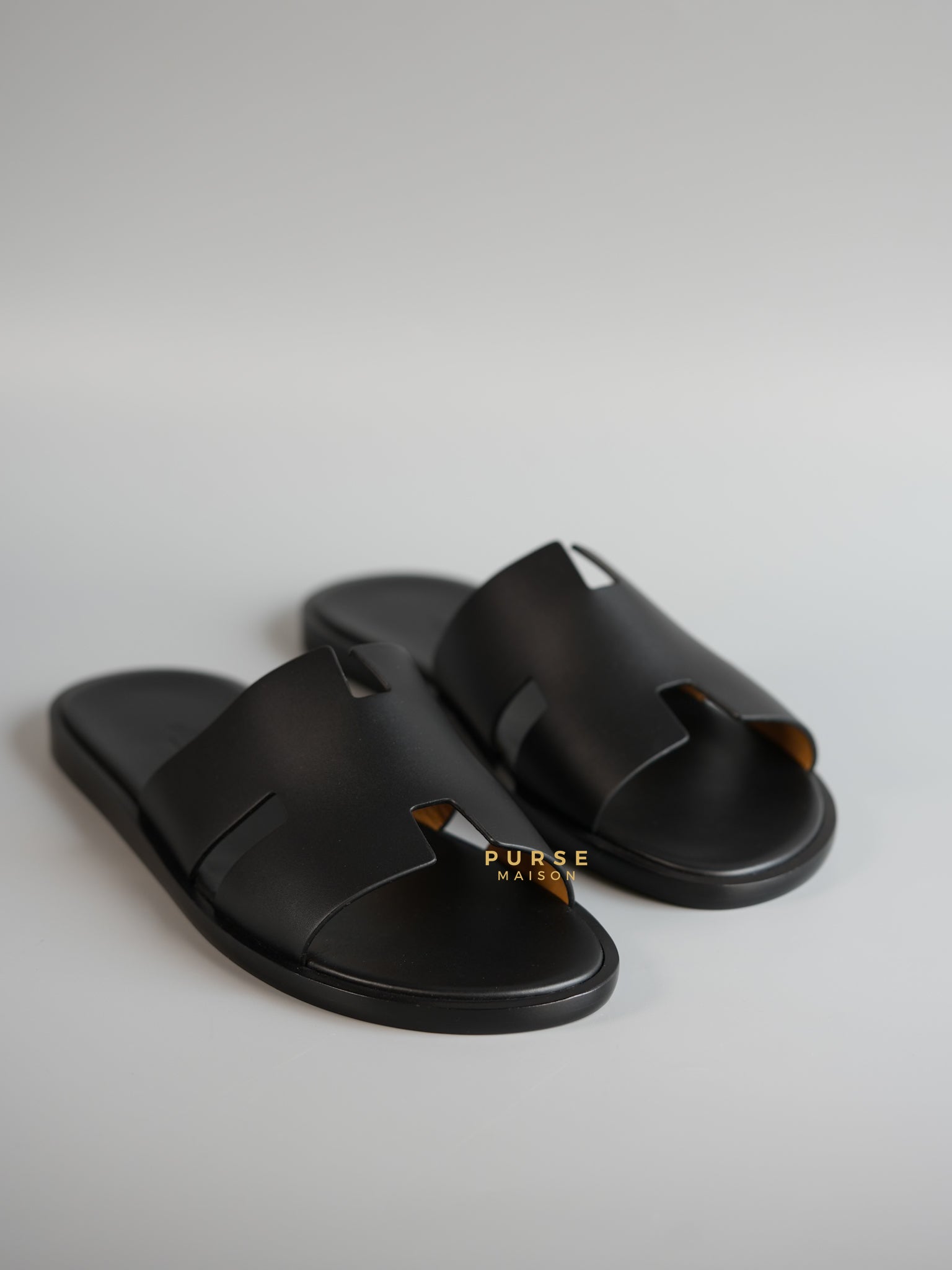 Izmir Black Sandals Size 43 (28cm) | Purse Maison Luxury Bags Shop