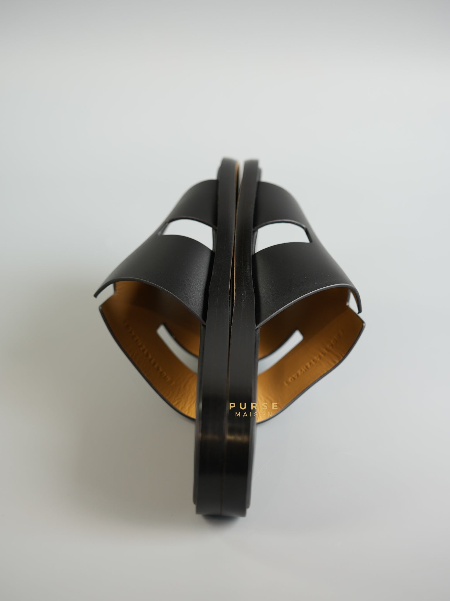 Izmir Black Sandals Size 43 (28cm) | Purse Maison Luxury Bags Shop