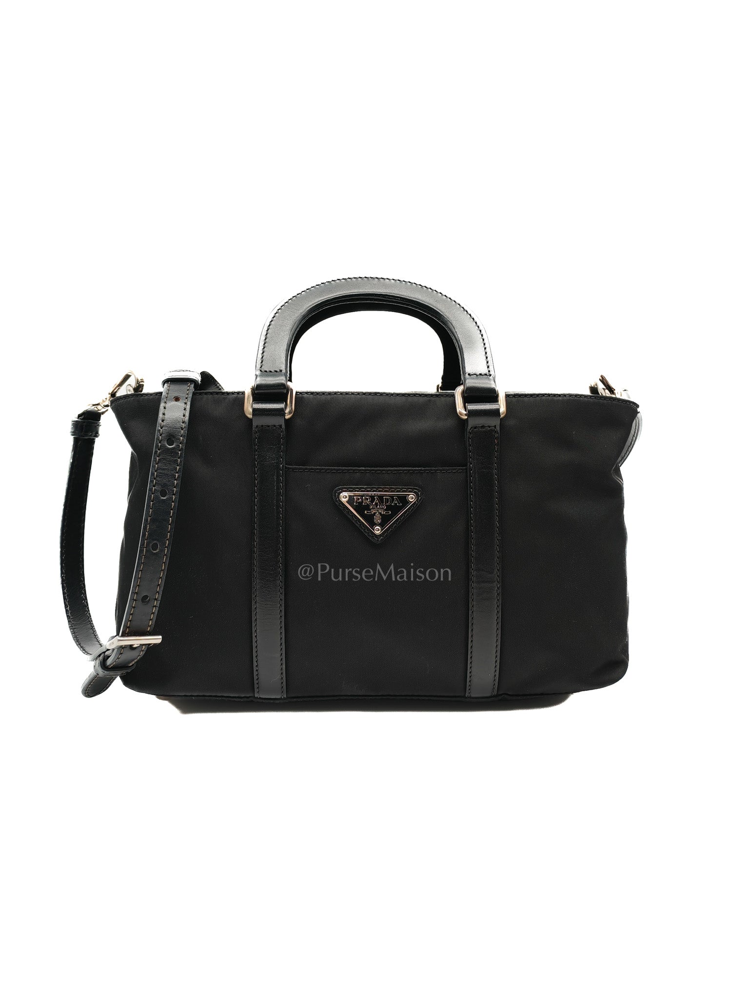 Prada Tessuto Nylon + Saffiano leather 2-way Tote Bag Mini