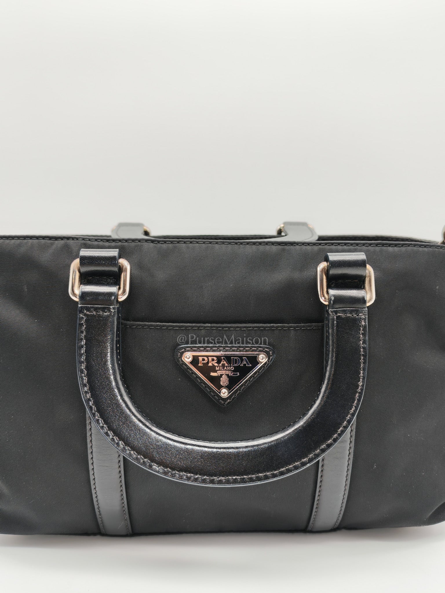 Prada Tessuto Nylon + Saffiano leather 2-way Tote Bag Mini