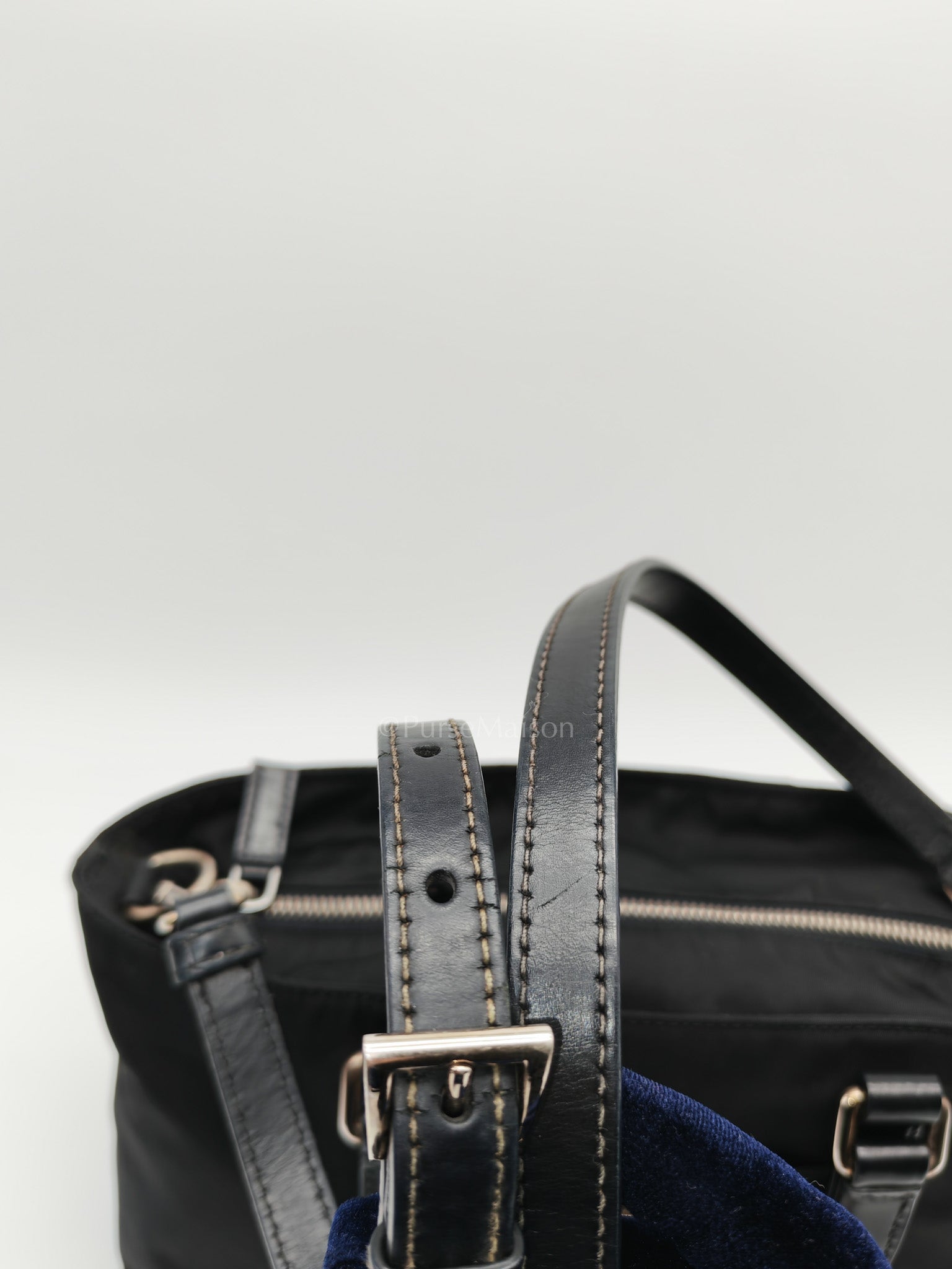 Prada Tessuto Nylon + Saffiano leather 2-way Tote Bag Mini