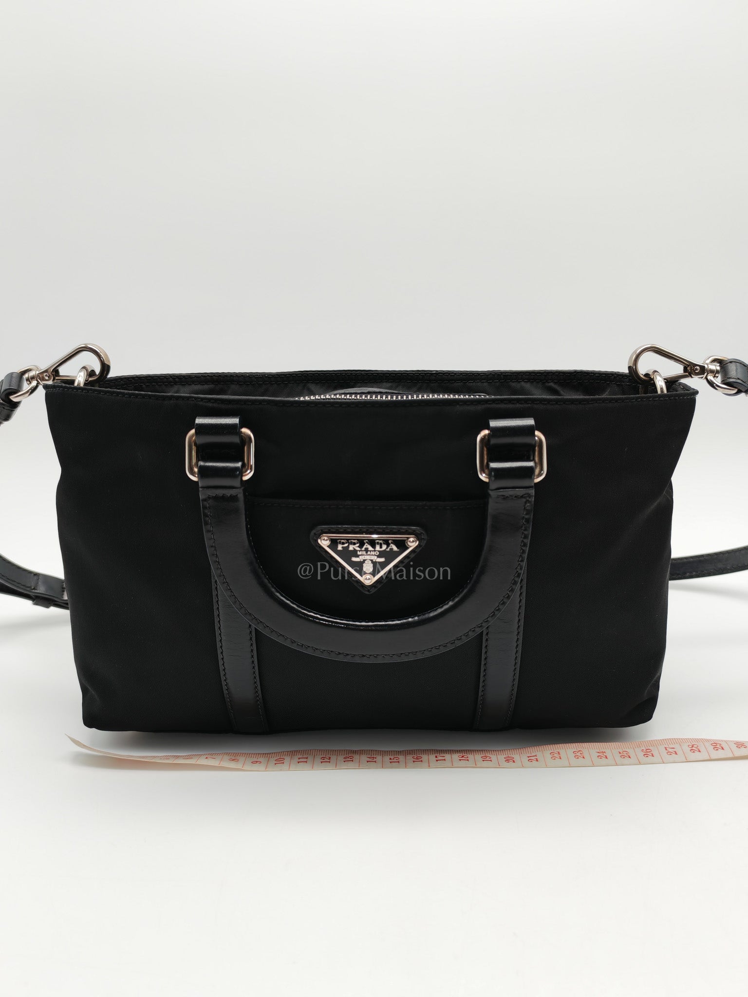 Prada Tessuto Nylon + Saffiano leather 2-way Tote Bag Mini