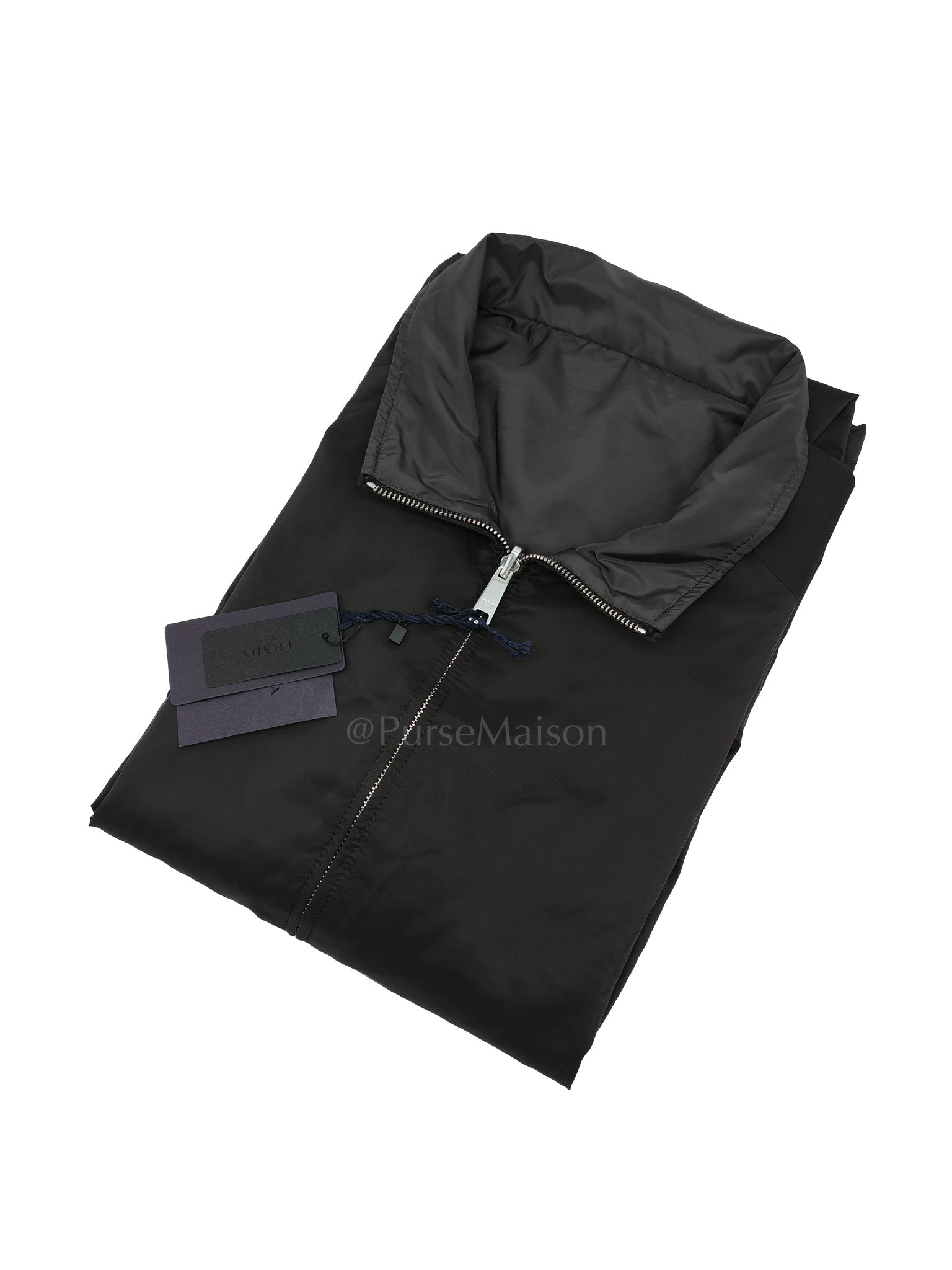 Blouson Reversible Black Nylon Jacket Size 56