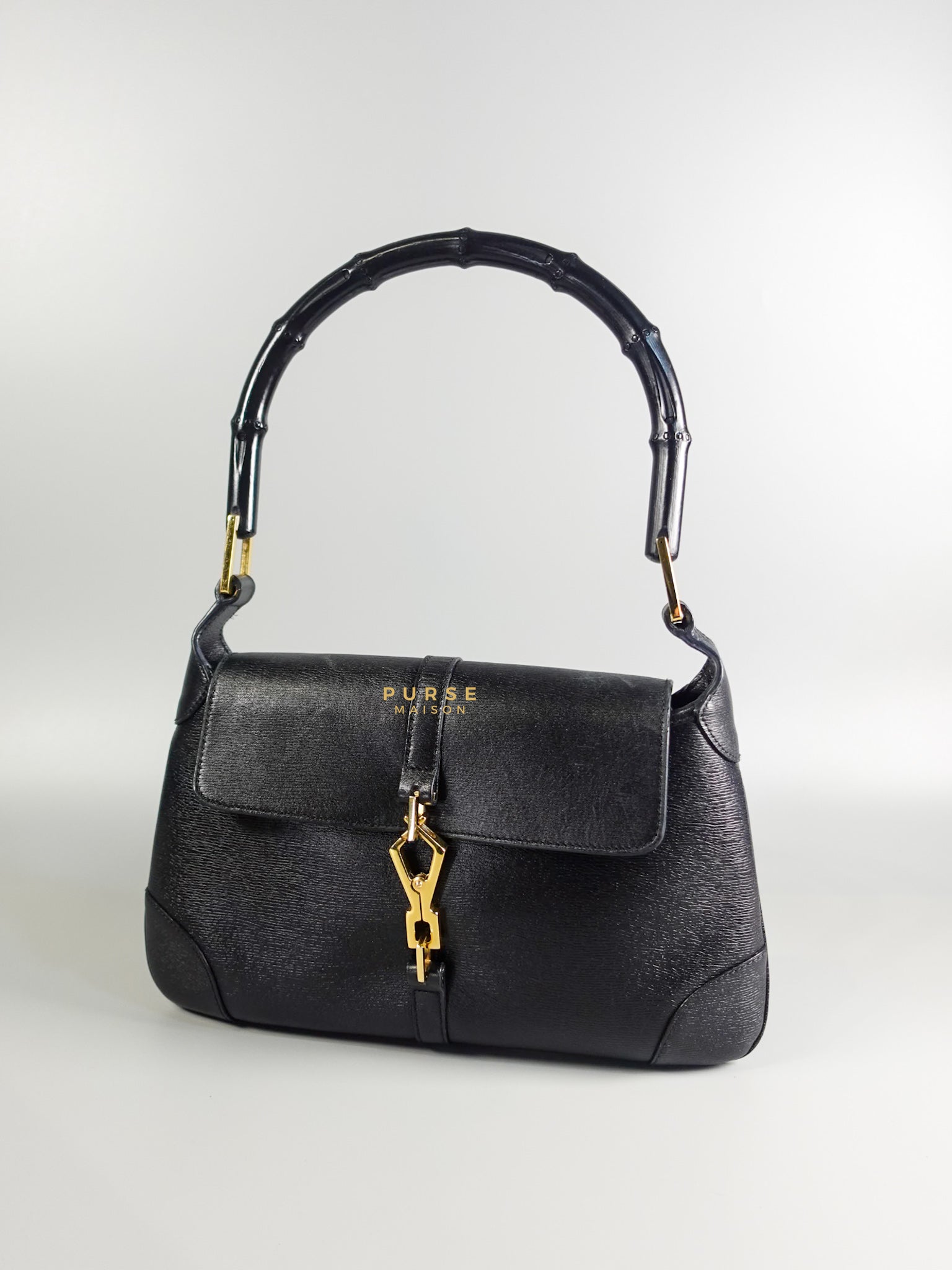 Jackie Bamboo Black Hand Bag | Purse Maison Luxury Bags Shop