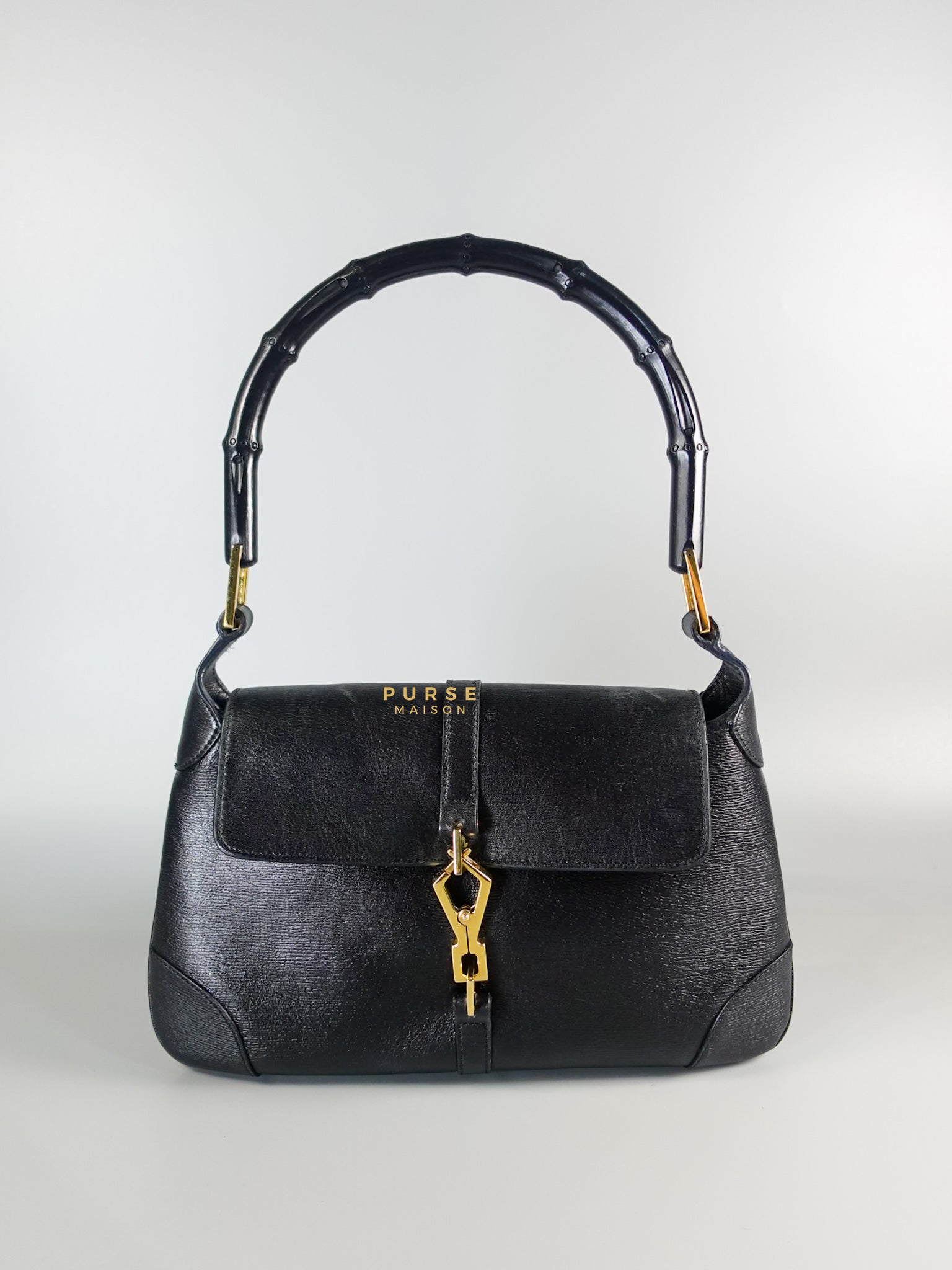 Jackie Bamboo Black Hand Bag | Purse Maison Luxury Bags Shop