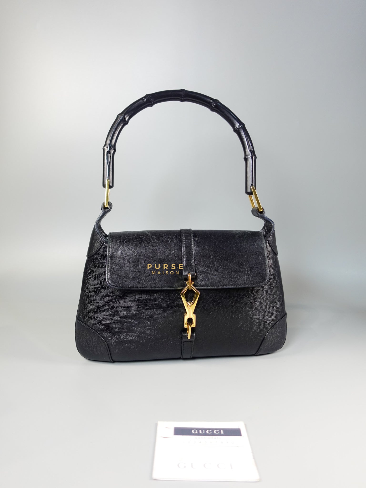 Jackie Bamboo Black Hand Bag | Purse Maison Luxury Bags Shop