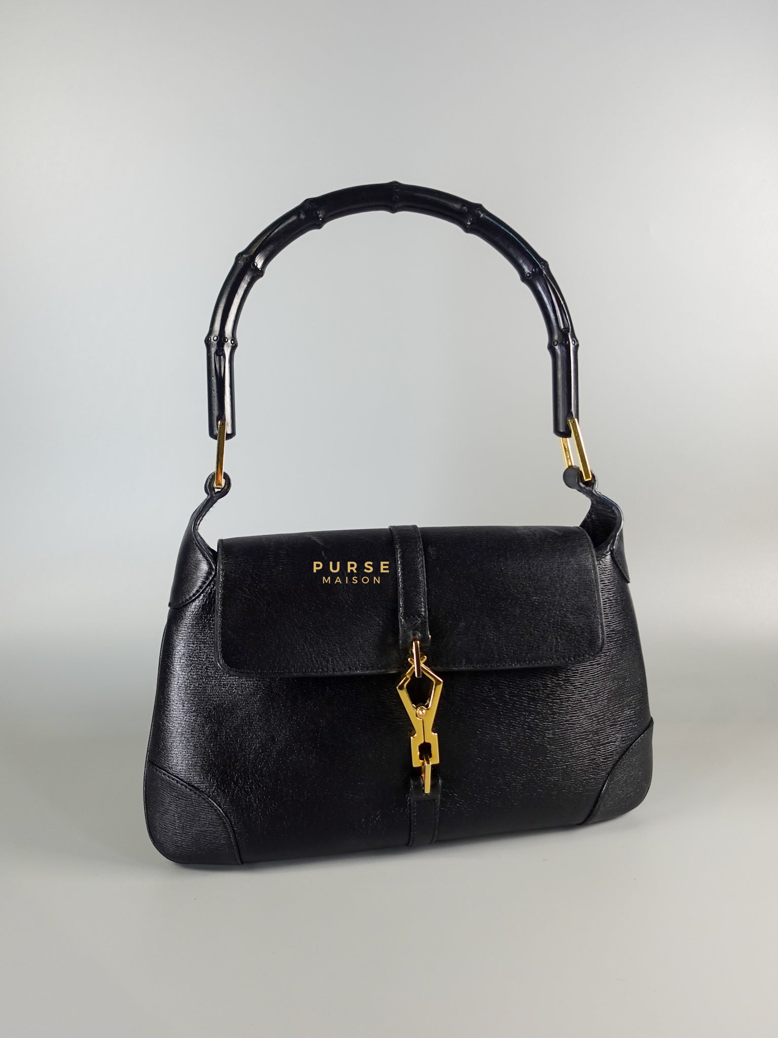 Jackie Bamboo Black Hand Bag | Purse Maison Luxury Bags Shop