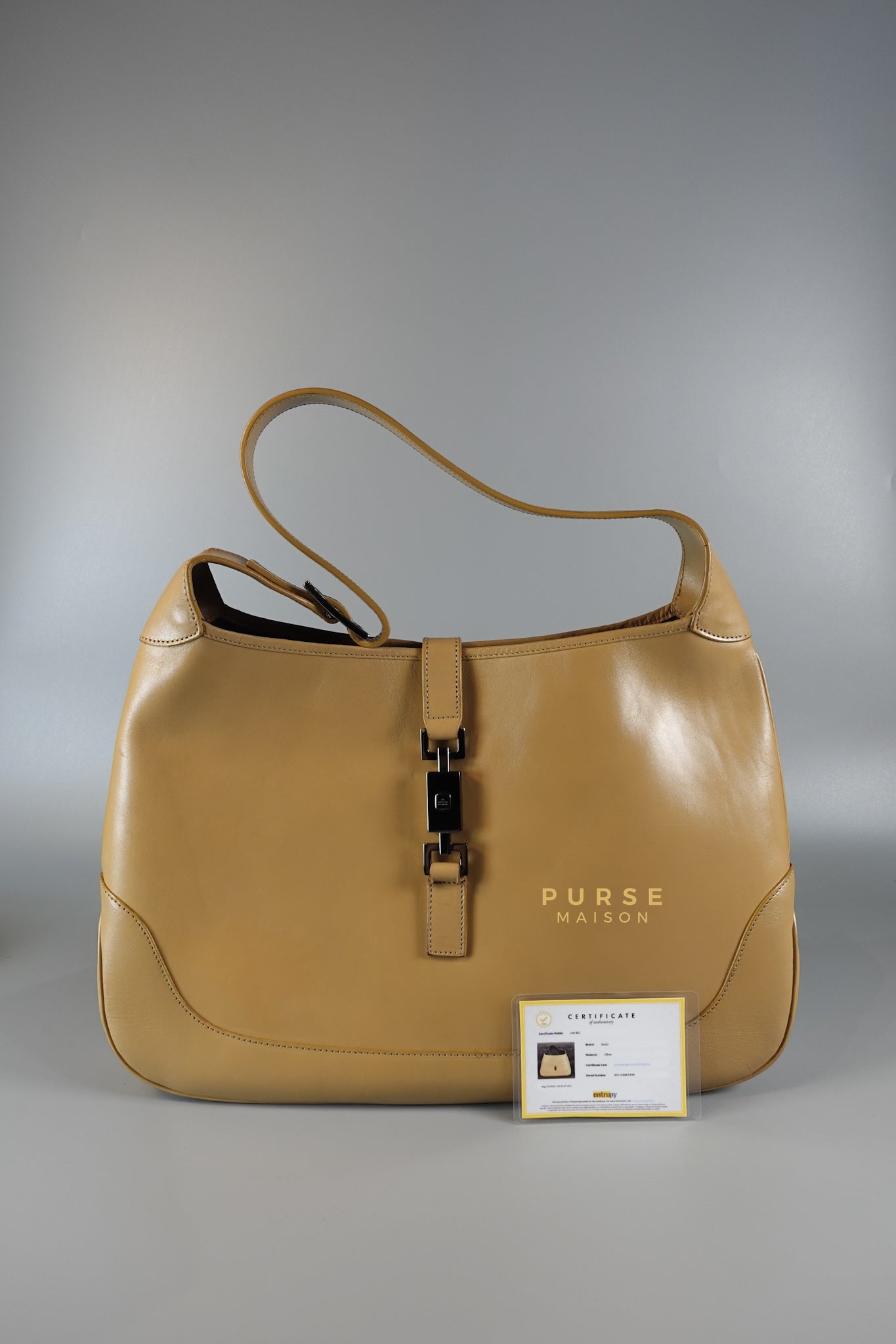 Jackie Beige Leather Shoulder Bag | Purse Maison Luxury Bags Shop