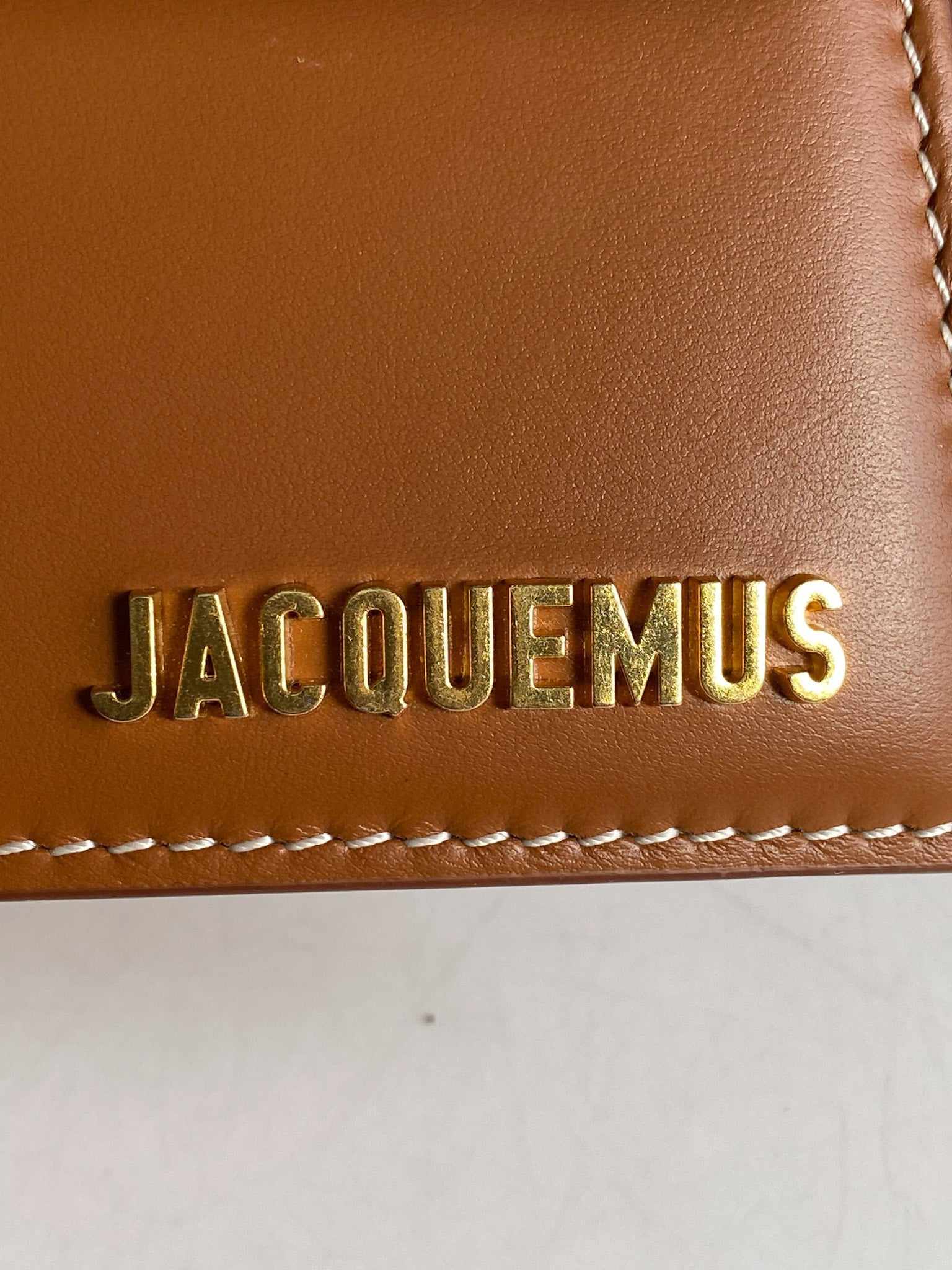 Jacquemus Le Chiquito Moyen Y Brown Bag in Gold Hardware