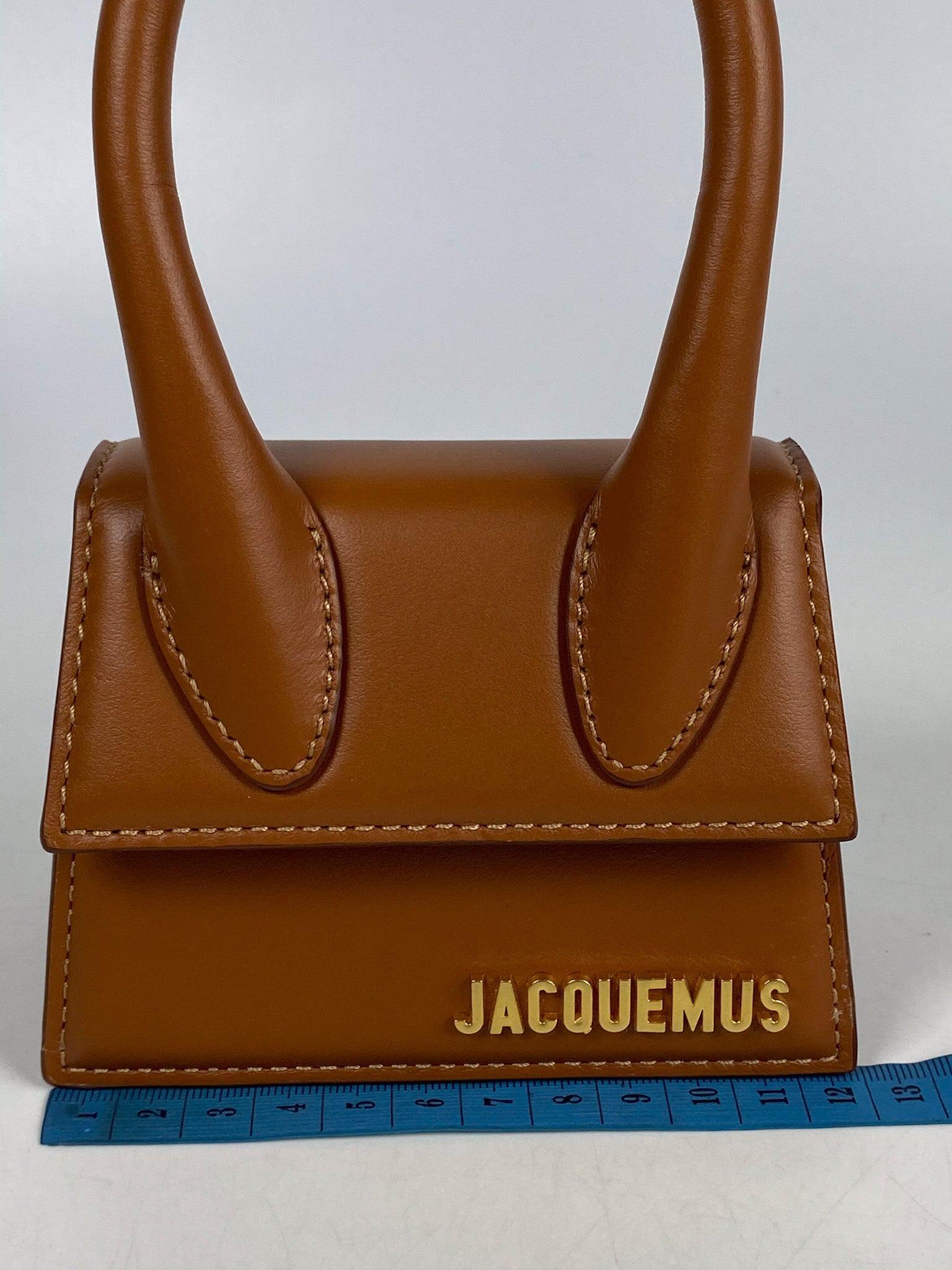 Jacquemus Le Chiquito Y Brown Mini Bag in Gold Hardware