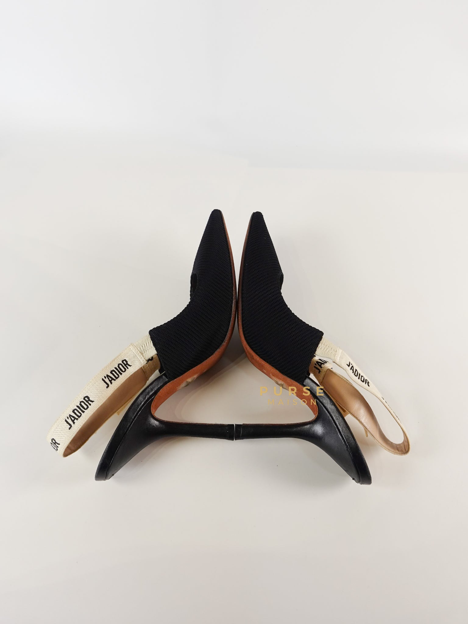 J'Adior Slingback Pump Black Technical Fabric High Heels Size 38.5 (26.5cm) | Purse Maison Luxury Bags Shop