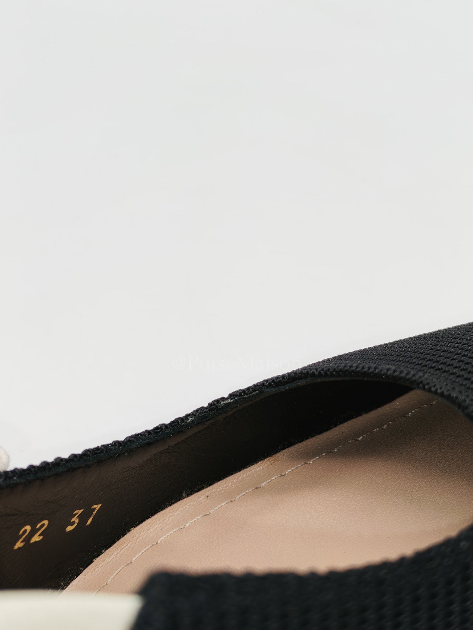 J'adior Slingback Pumps in Black Technical Fabric Size 37 EU (24cm) | Purse Maison Luxury Bags Shop