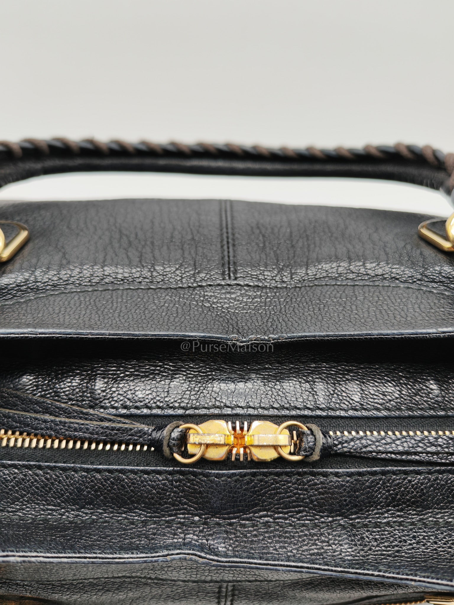 Balenciaga City Metallic Edge in Large Black Chevre Leather Shoulder Bag
